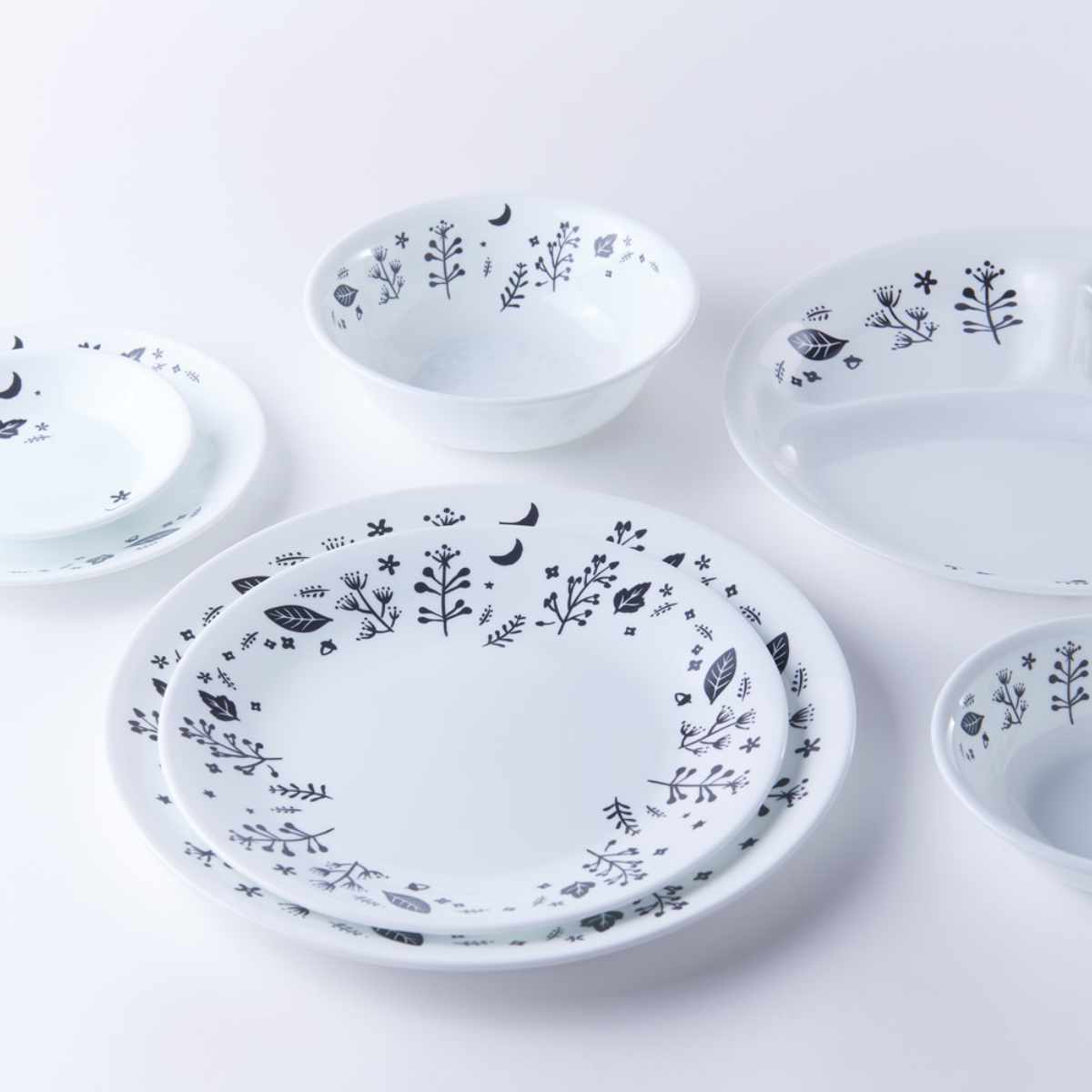 食器 5点セット CORELLE コレール ムーンライトフォレスト 強化ガラス （ 食洗機対応 電子レンジ対応 オーブン対応 ボウル プレート 鉢 皿  お皿 ） : 452875 : リビングート ヤフー店 - 通販 - Yahoo!ショッピング