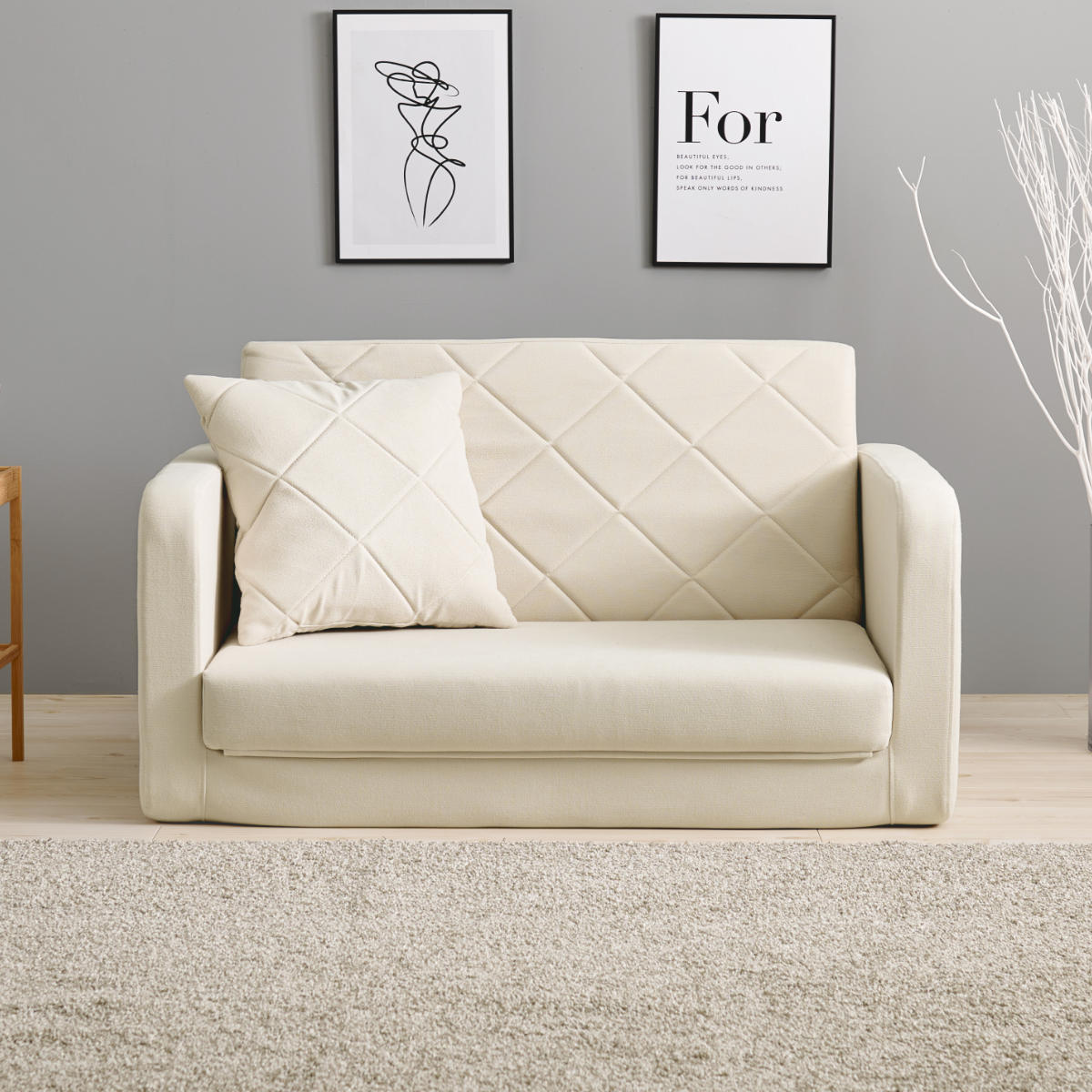 HAGiHARA（萩原） ソファベッド 幅110cm 肘リクライニング （ 1人掛け