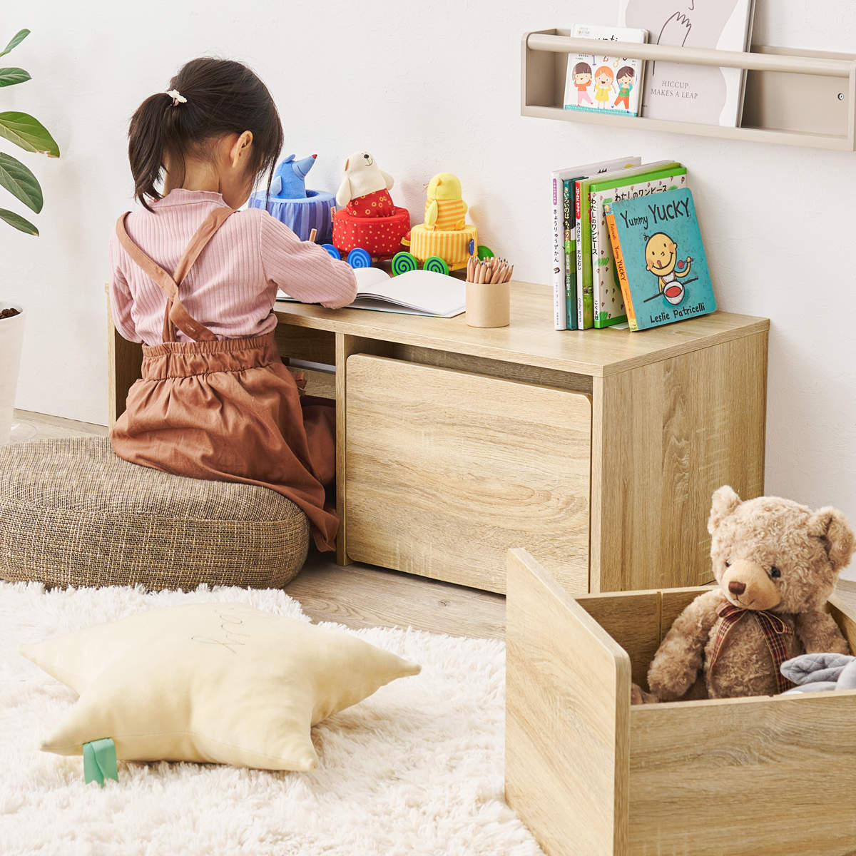 HAGiHARA（萩原） ベンチ 幅90cm 3way （ 収納 デスク 3way玄関 収納