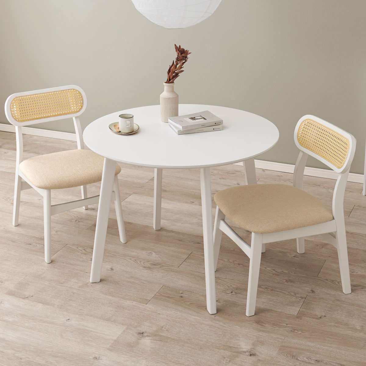 HAGiHARA（萩原） ダイニングセット 3点セット 直径90cm 円型 （ 2人