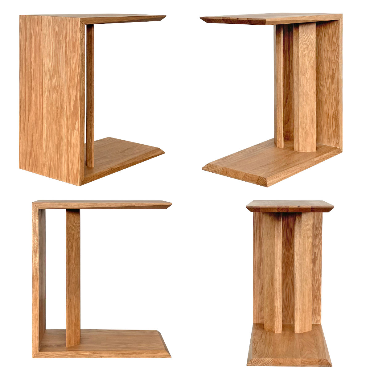 吉桂 サイドテーブル ホワイトオーク 2Way 縦置き 横置き （ 2way コの