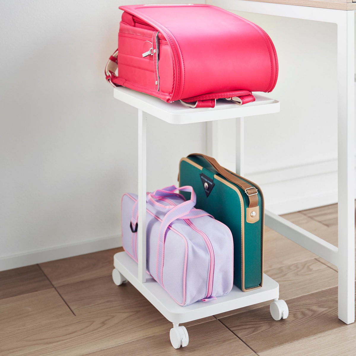 山崎実業 tower ランドセル収納ラック タワー キャスター付き 2段 （ 4903208017473 タワーシリーズ ランドセル収納 デスク下 デスク下収納 ） | tower | 13