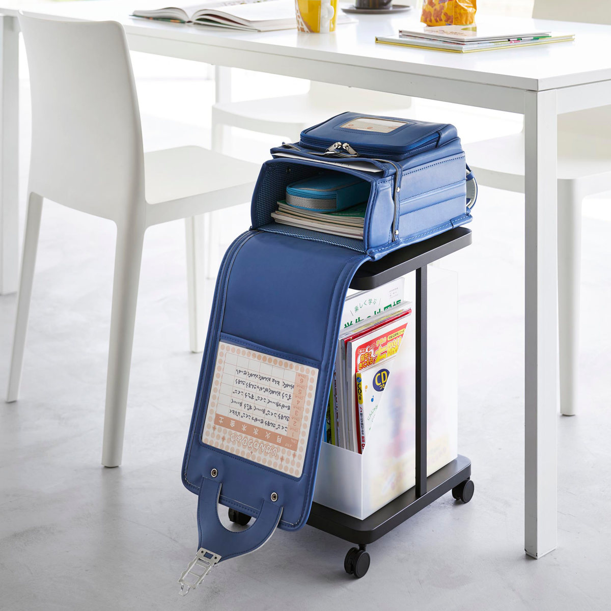 山崎実業 tower ランドセル収納ラック タワー キャスター付き 2段 （ 4903208017473 タワーシリーズ ランドセル収納 デスク下 デスク下収納 ） | tower | 14