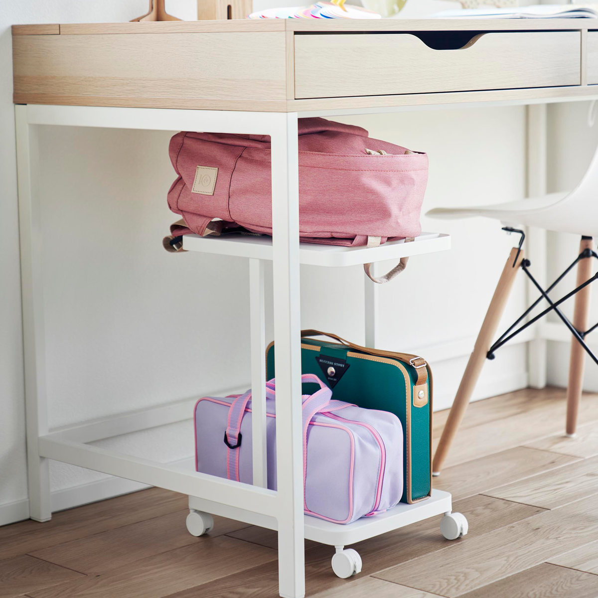 山崎実業 tower ランドセル収納ラック タワー キャスター付き 2段 （ 4903208017473 タワーシリーズ ランドセル収納 デスク下 デスク下収納 ） | tower | 15