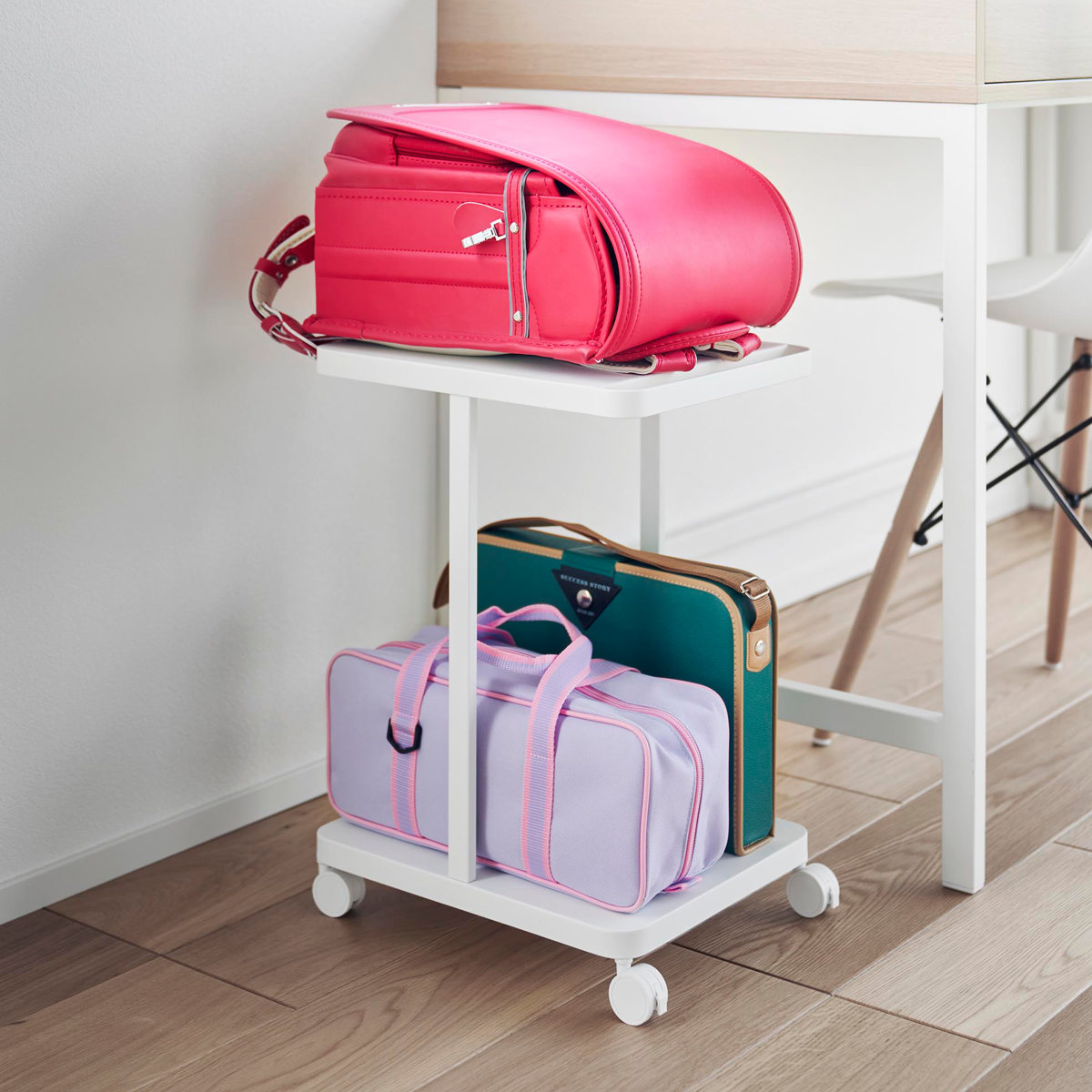 山崎実業 tower ランドセル収納ラック タワー キャスター付き 2段 （ 4903208017473 タワーシリーズ ランドセル収納 デスク下 デスク下収納 ） | tower | 19