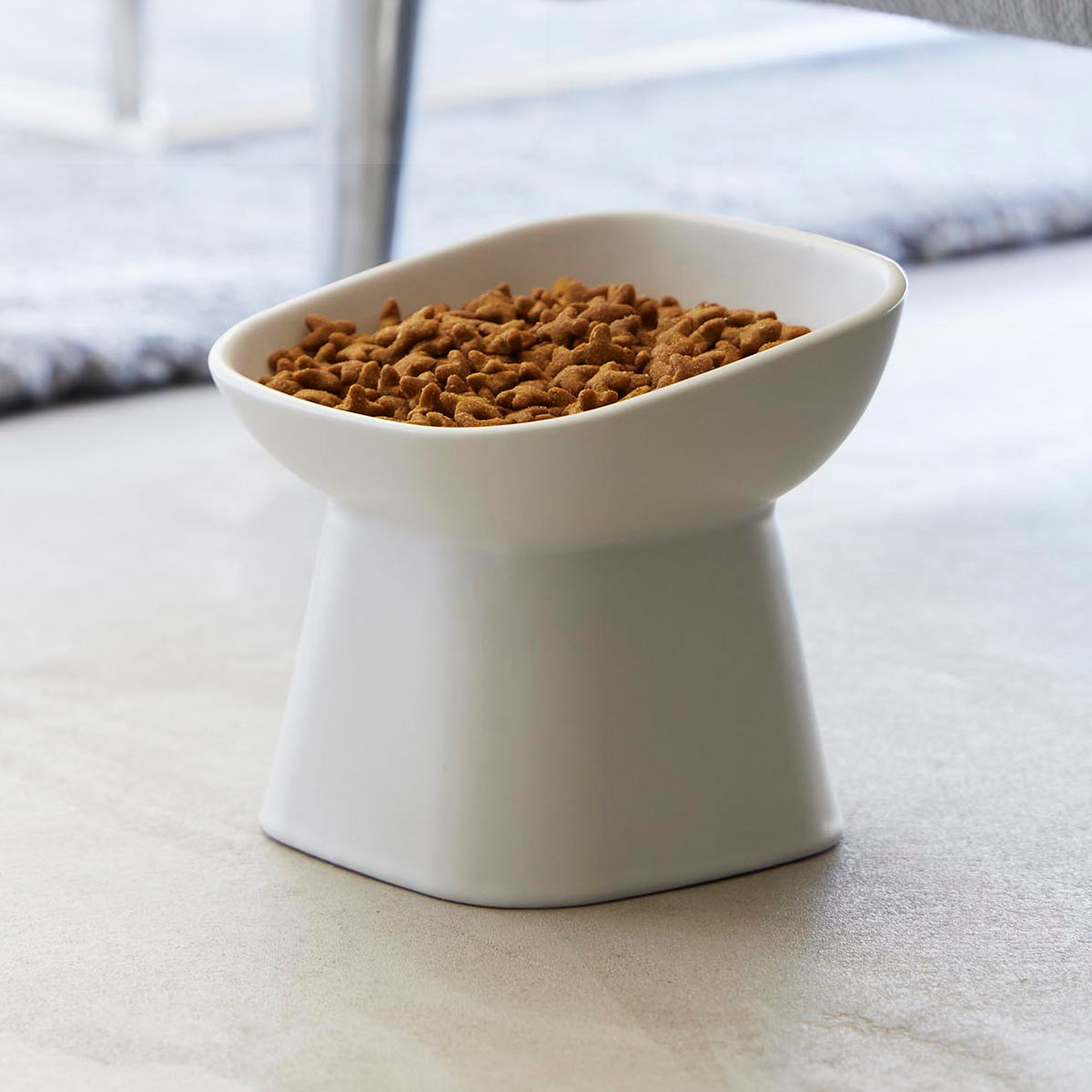 山崎実業 nooks 食べやすい高さ陶器ペットフードボウル ヌークス 斜め
