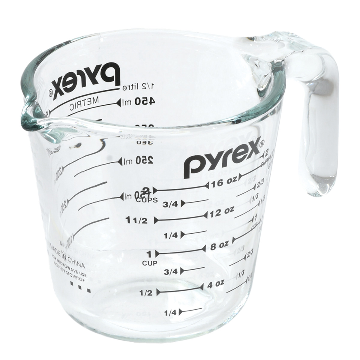 PYREX（パイレックス） 計量カップ 500ml 耐熱ガラス 取っ手付き