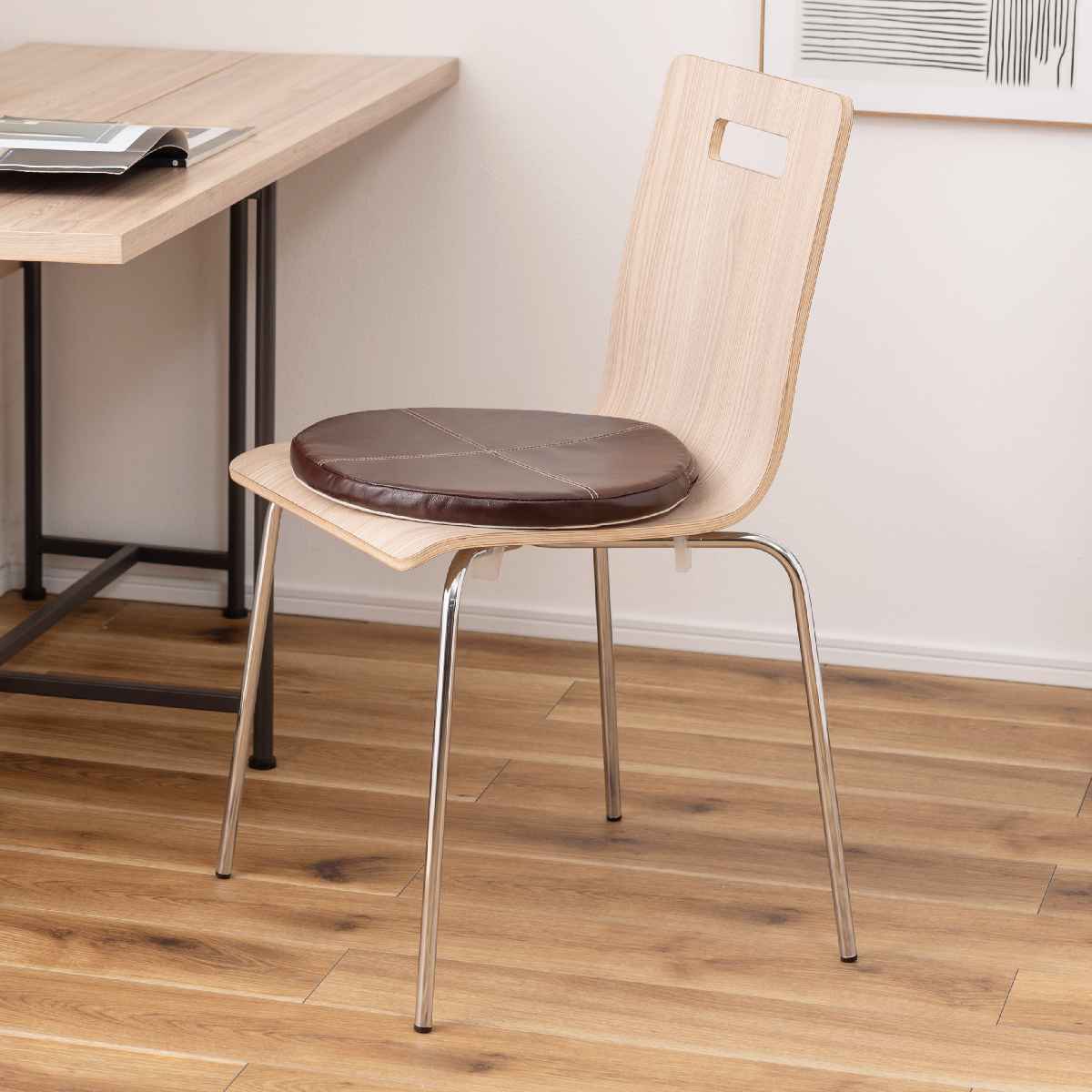 東谷 シートクッション ボンデッドレザー 直径38cm （ チェアパッド
