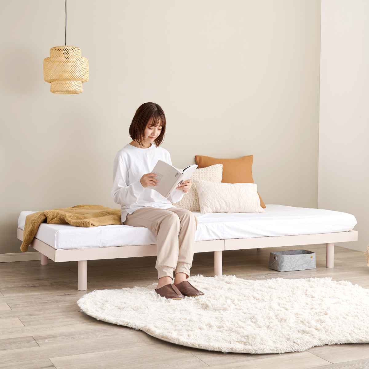 ステージベッド シングル 2段階調整 すのこ シンプルデザイン