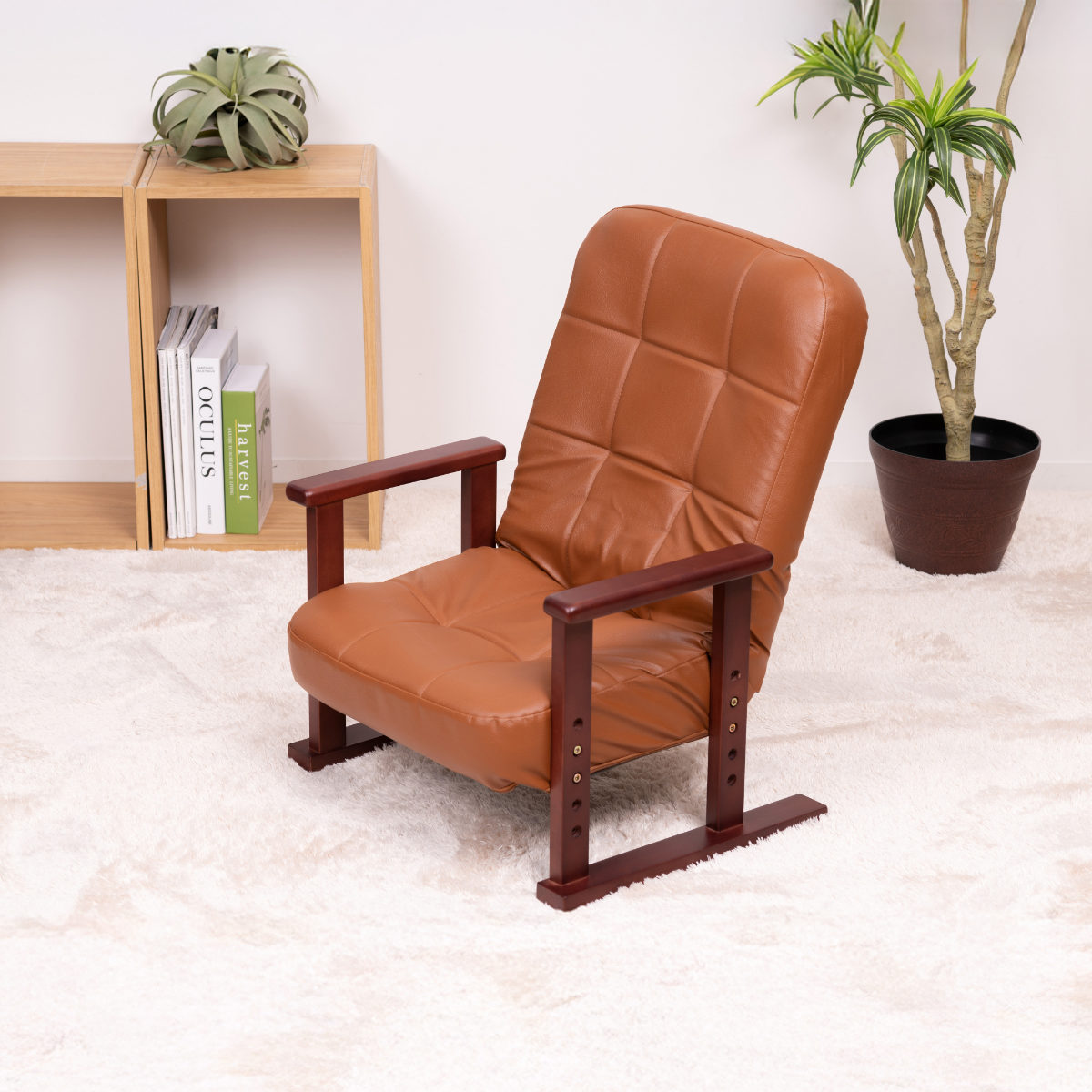 高座椅子 高齢者 座面高18〜27cm 7段階リクライニング 高さ調節 PVC生地 （ チェア 椅子 ソファ 1人掛け リクライニングチェア 折りたたみ ウレタン ） | ブランド登録なし | 14