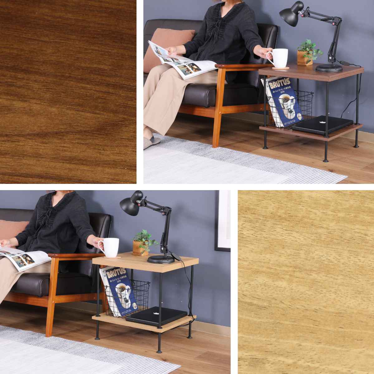 不二貿易（Fuji Boeki） EZBO サイドテーブル 高さ48cm 工具不要