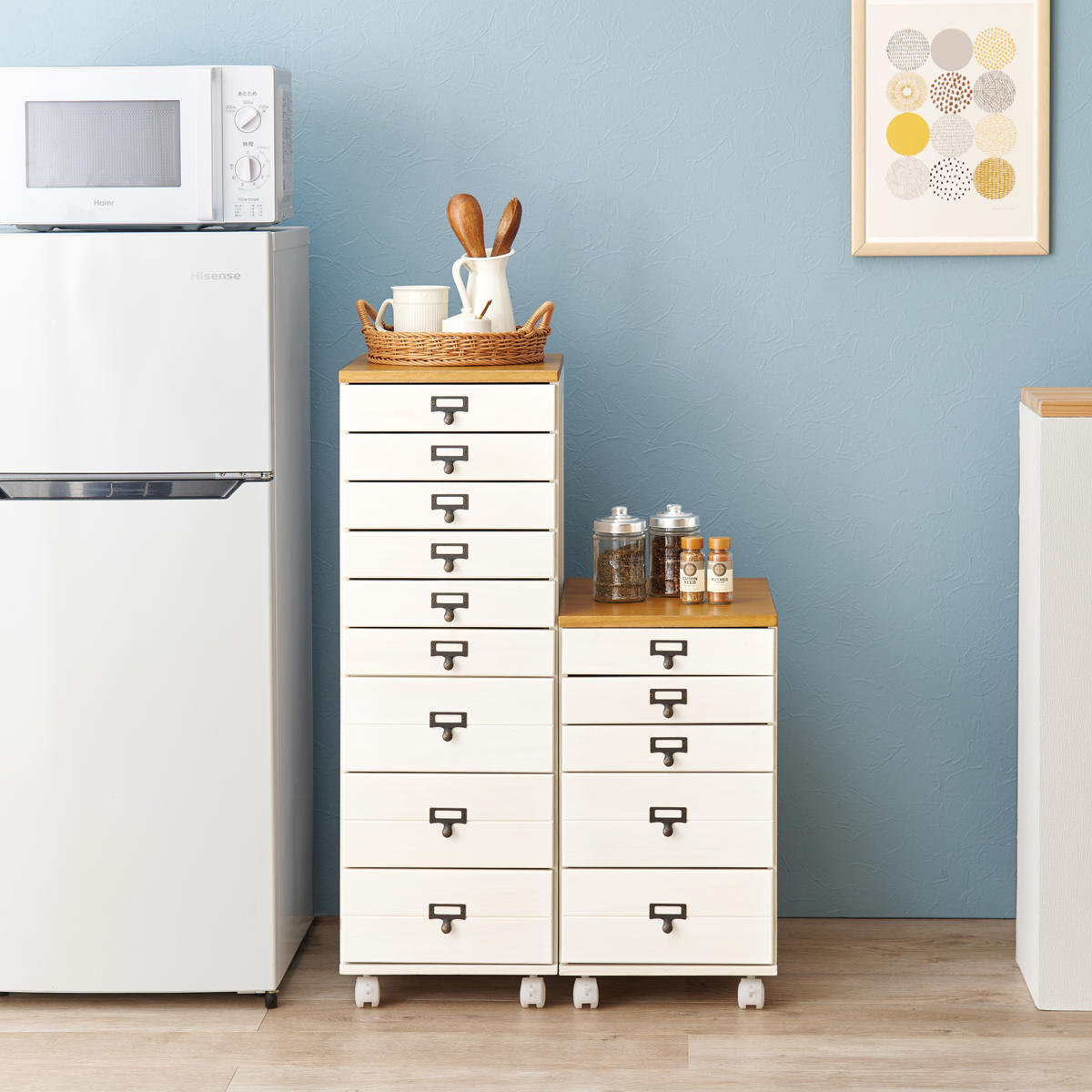 天然木桐3段チェスト タイル天板桐製チェスト 3段[品番：BCYW0029530]｜BACKYARD FAMILY