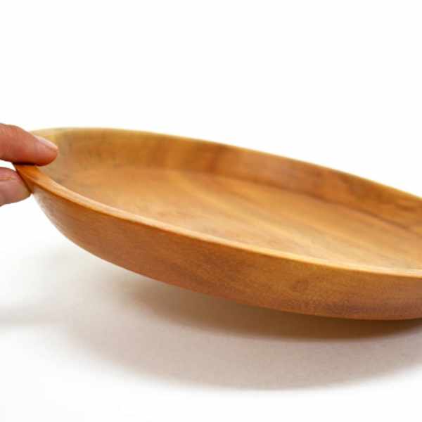 アカシア プレート 20cm 丸皿 フラット 木製 （ 木製プレート お皿 皿
