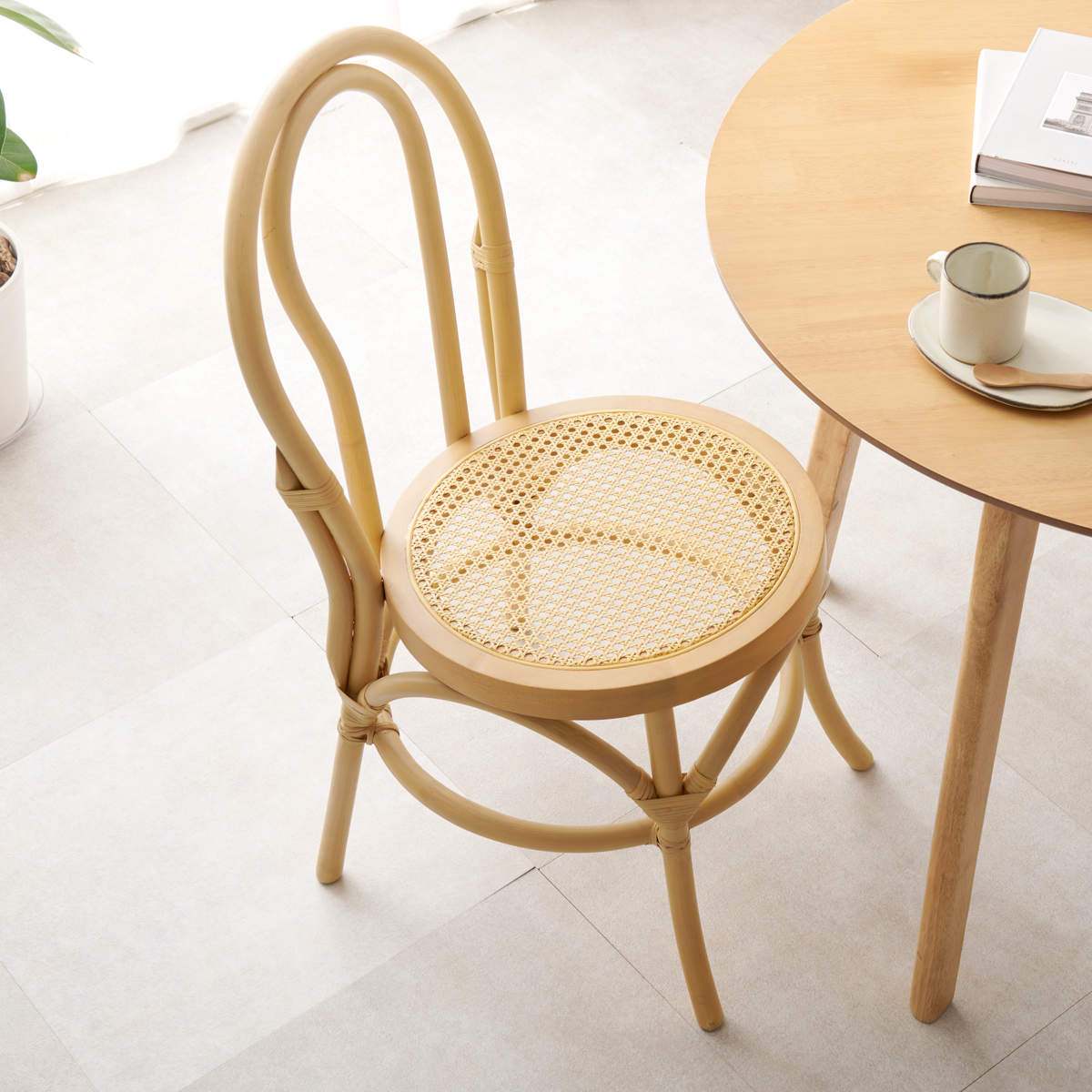 HAGiHARA（萩原） ラタン チェア 座面高41cm 天然木 かごめ編み