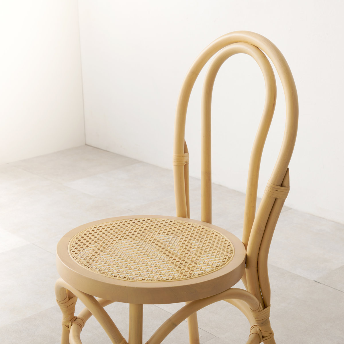 HAGiHARA（萩原） ラタン チェア 座面高41cm 天然木 かごめ編み