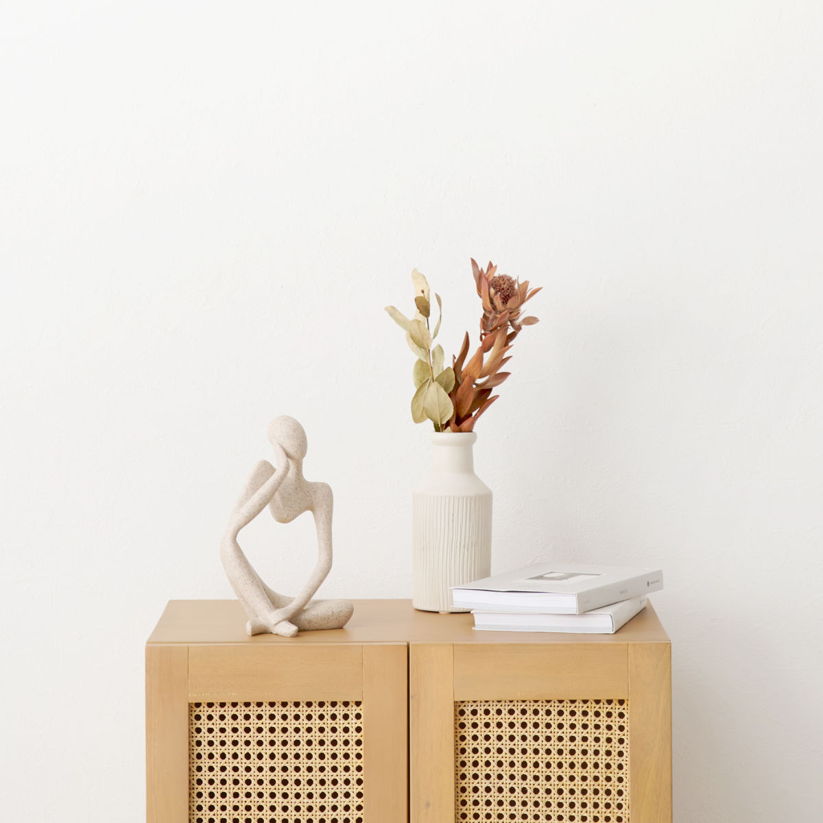 HAGiHARA（萩原） ラタン キャビネット 幅54cm 天然木 かごめ編み