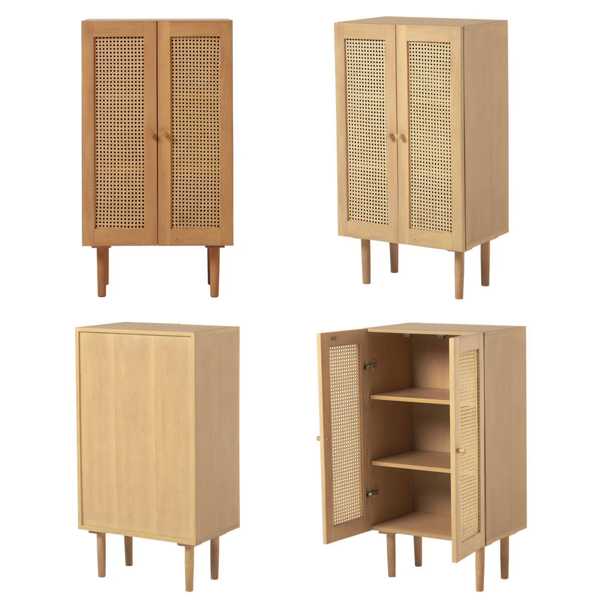 HAGiHARA（萩原） ラタン キャビネット 幅54cm 天然木 かごめ編み