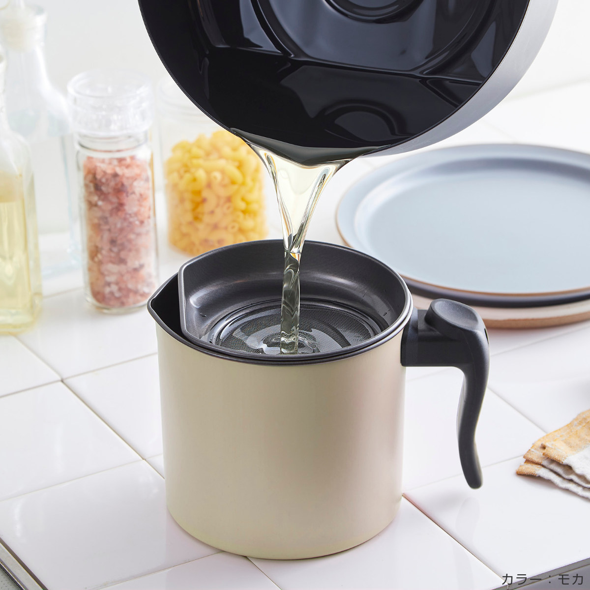 オイルポット 1L リグランテ 日本製 ( 油こし器 油濾過 油ポット オイルストッカー 油濾し ) 関連画像5