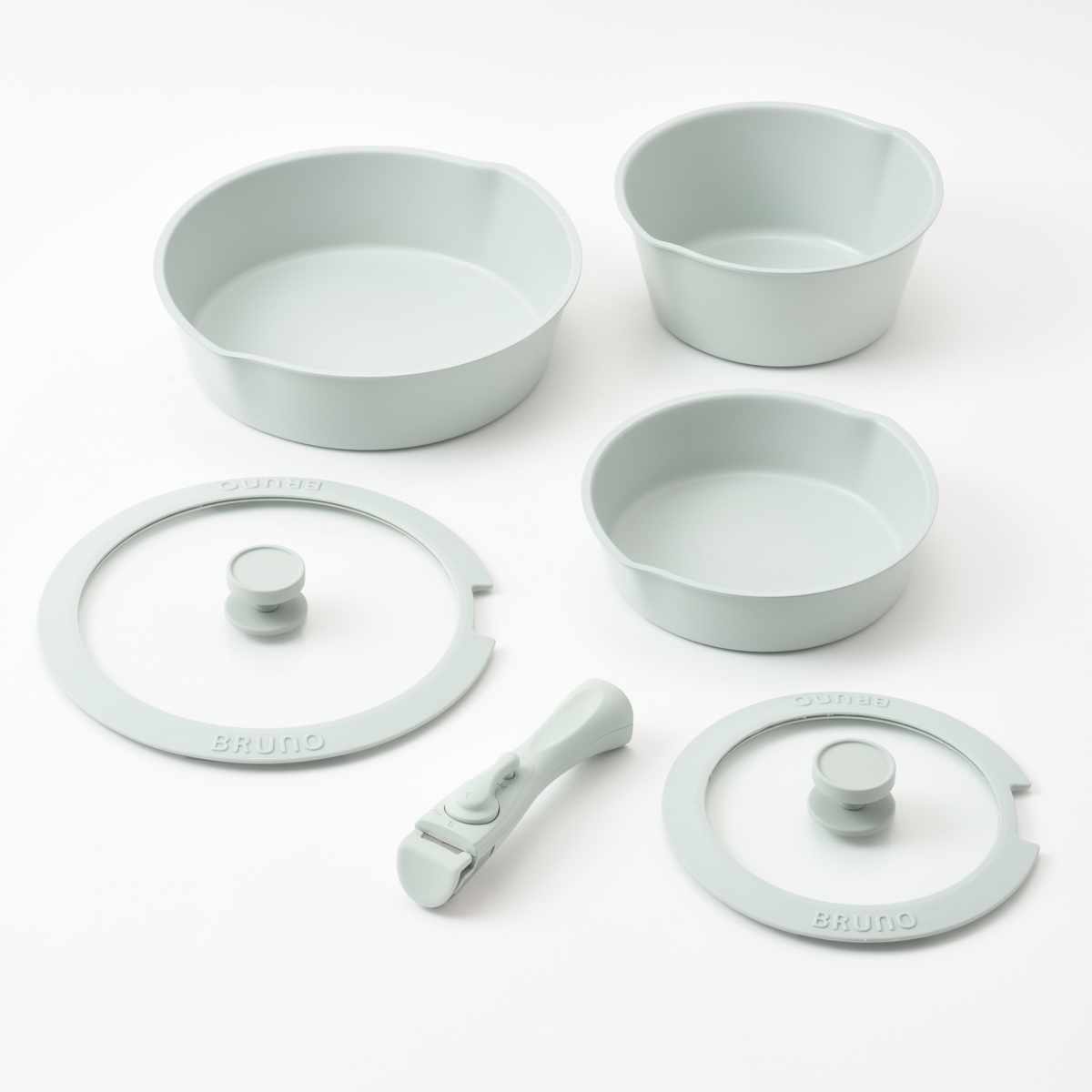 BRUNO（ブルーノ） フライパン 6点セット IH対応 着脱ハンドル式 蓋