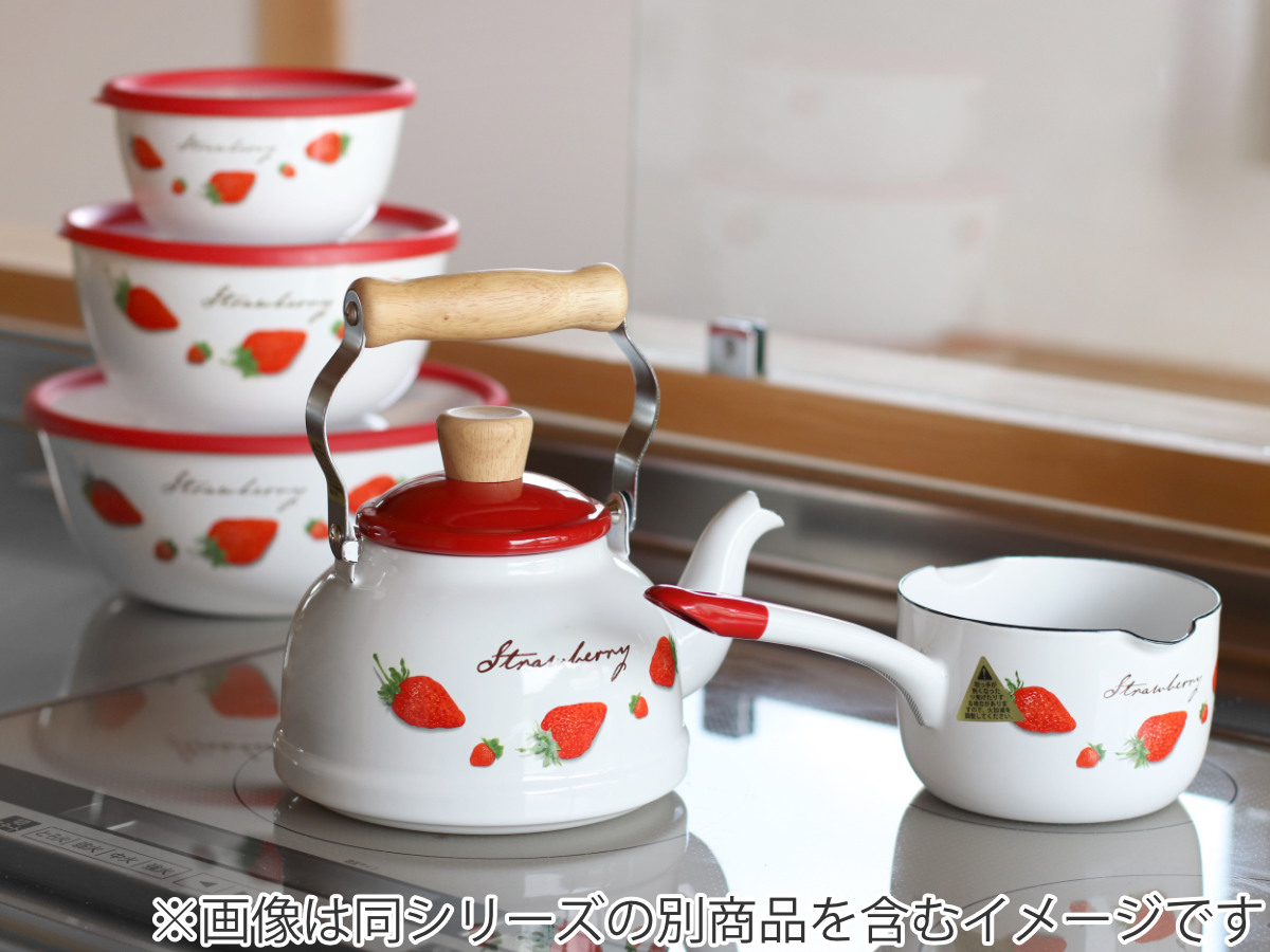 ミルクパン 12cm ガス火専用 ストロベリーシリーズ 富士ホーロー
