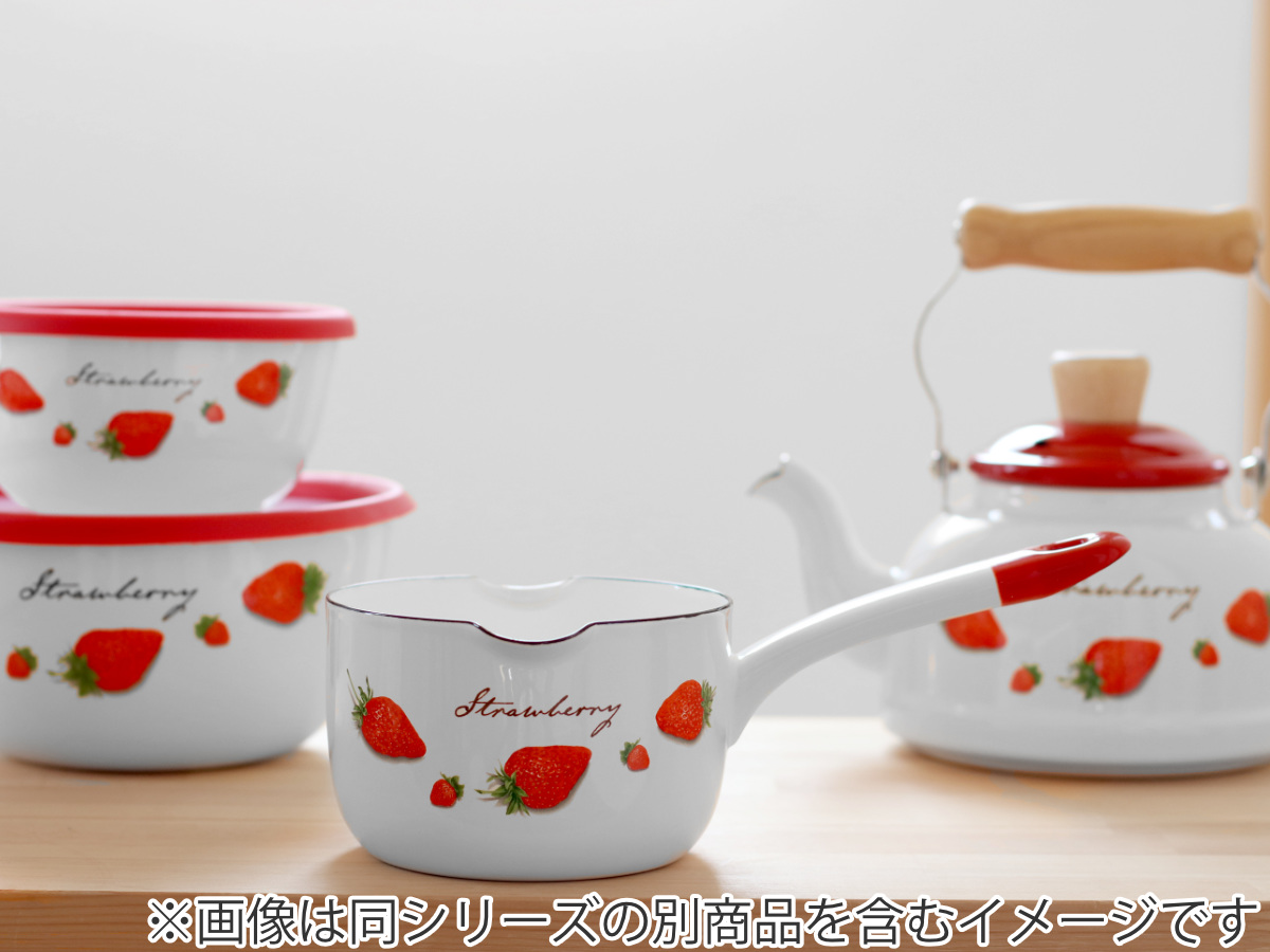 ミルクパン 12cm ガス火専用 ストロベリーシリーズ 富士ホーロー