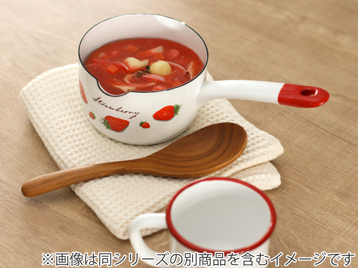 ミルクパン 12cm ガス火専用 ストロベリーシリーズ 富士ホーロー