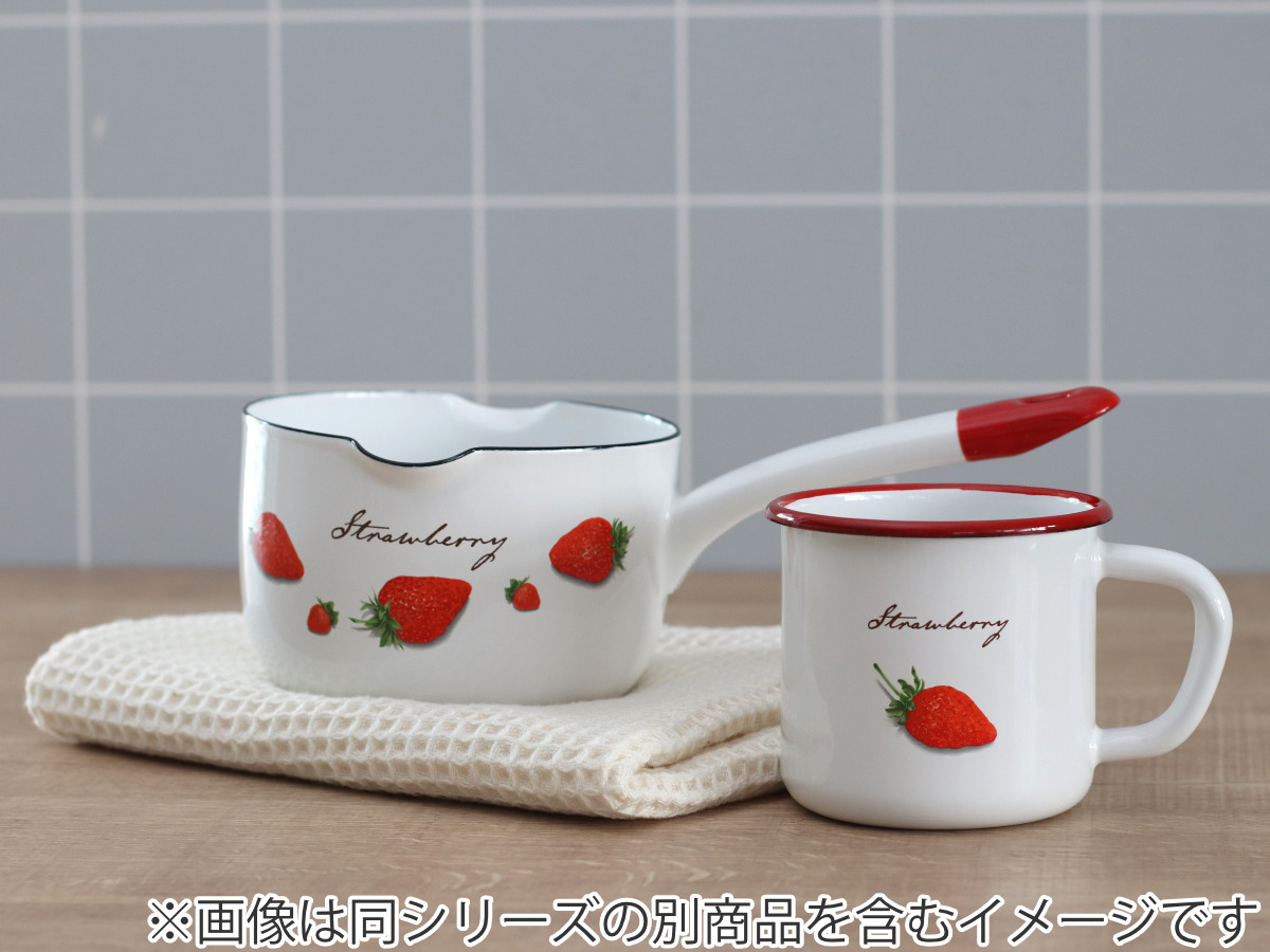 ミルクパン 12cm ガス火専用 ストロベリーシリーズ 富士ホーロー