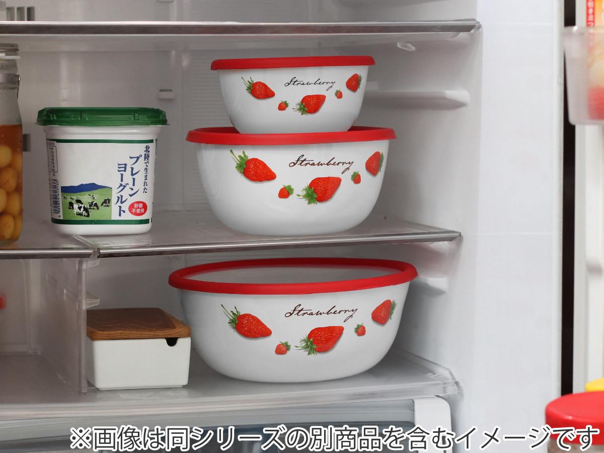 ミキシングボウル 14cm ストロベリーシリーズ 富士ホーロー （ Honey