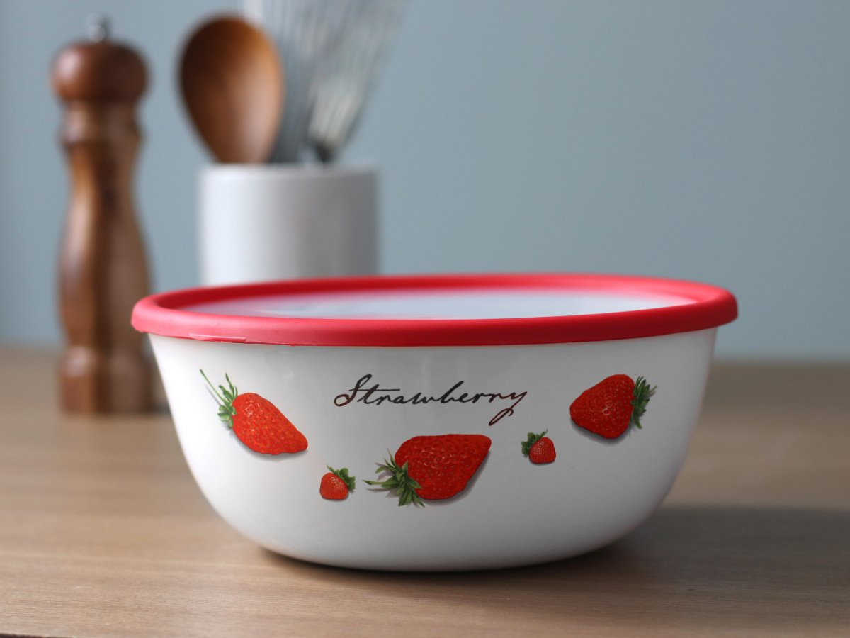 ミキシングボウル 22cm ストロベリーシリーズ 富士ホーロー （ Honey