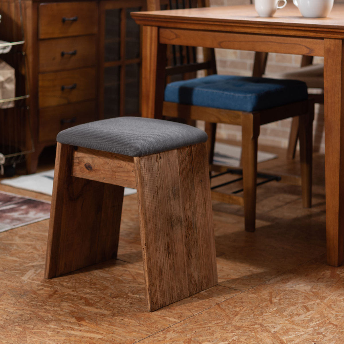 東谷 スツール 木製 座面高45cm （ 玄関 リビング 腰掛け 椅子 サイド