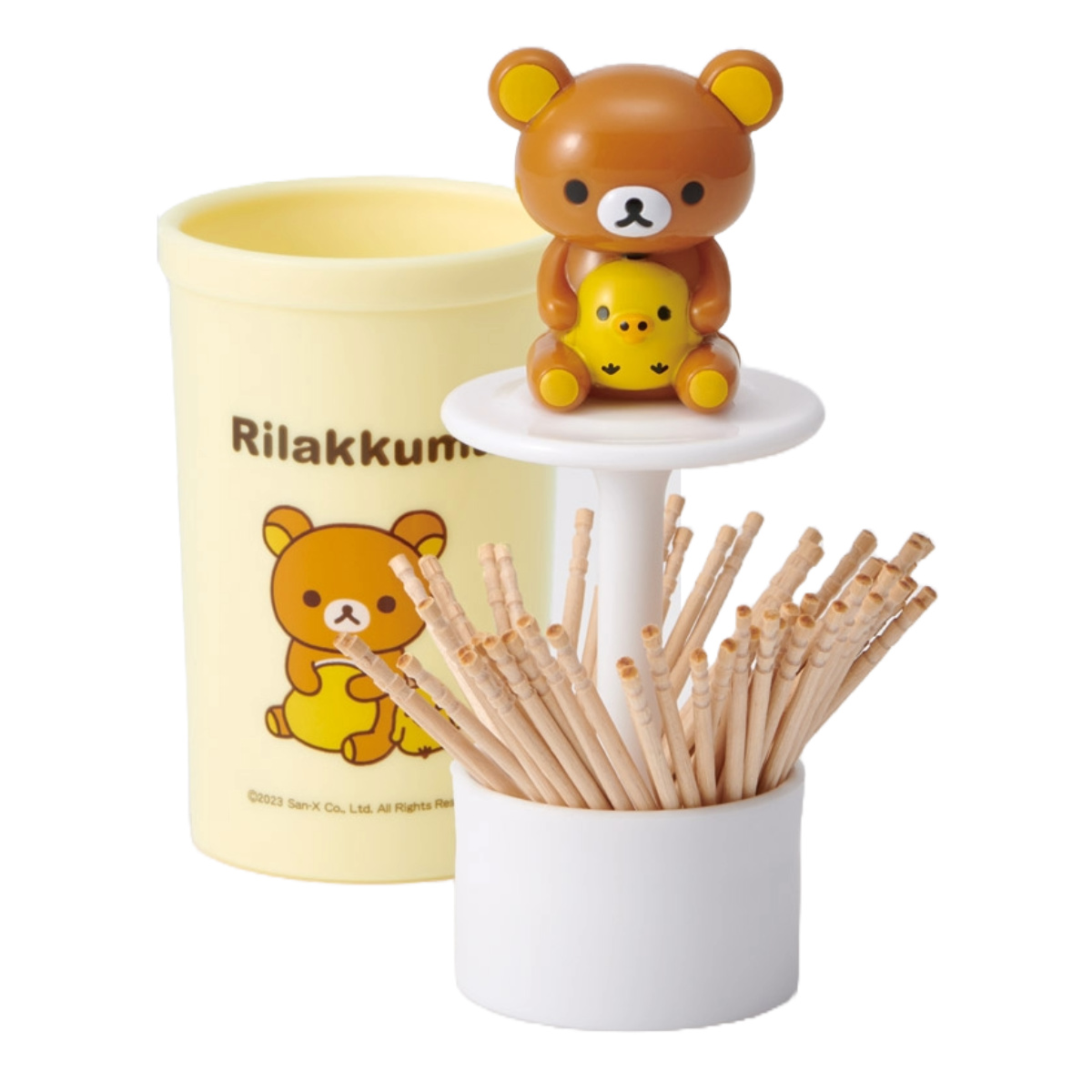 リラックマ 爪楊枝入れ マスコット付つまようじ立て （ つまようじ入れ