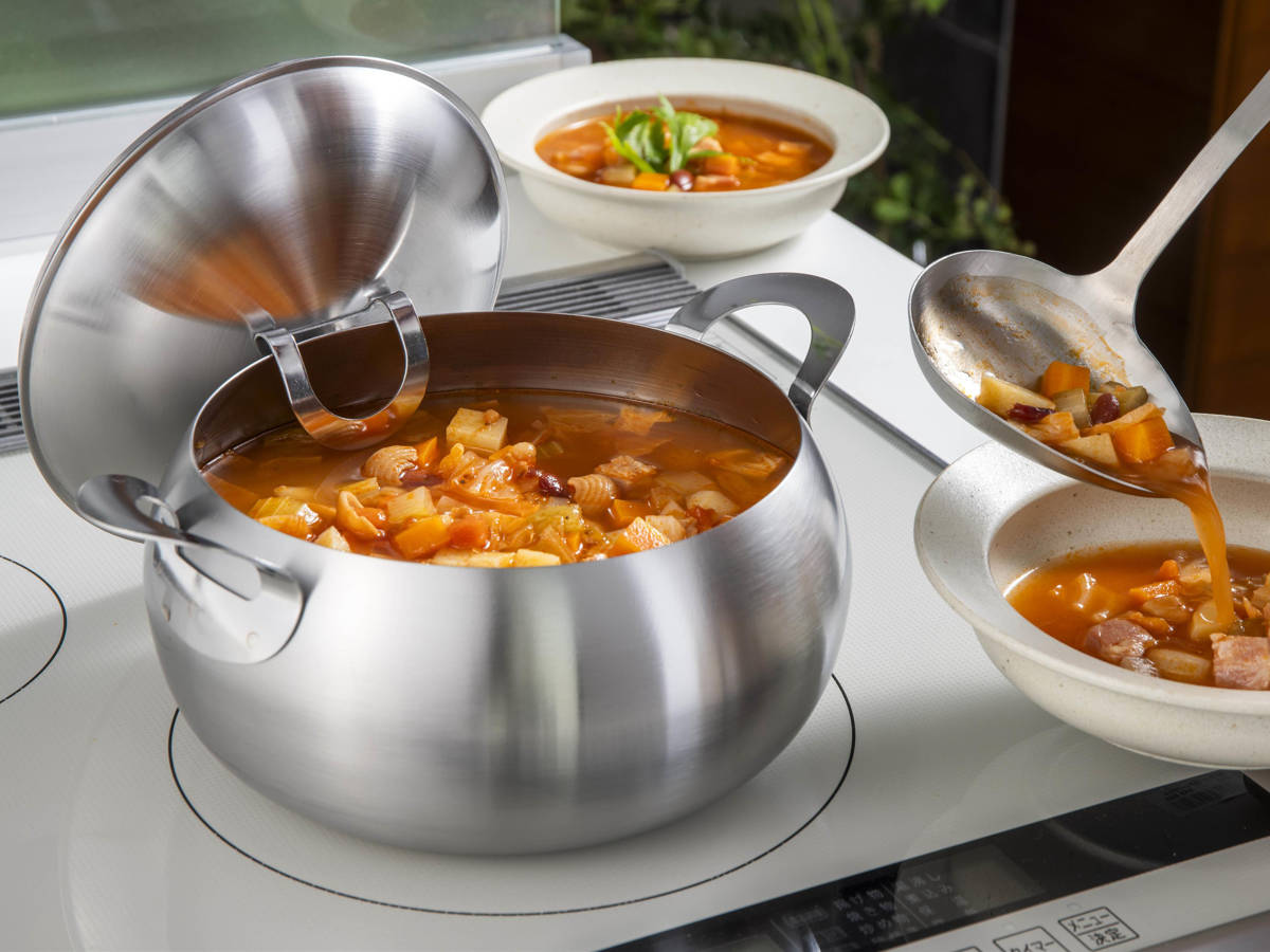 下村企販 スープ＆カレーポット 20cm IH対応 ステンレス製 日本 