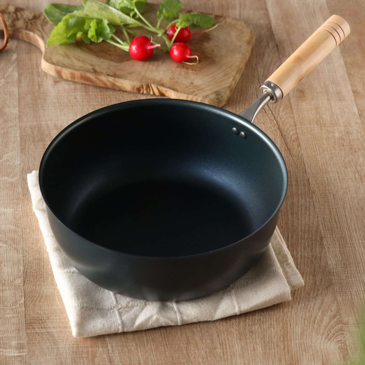 匠味（杉山金属） 鉄マルチパン 23cm IH対応 匠味 深型フライパン 日本