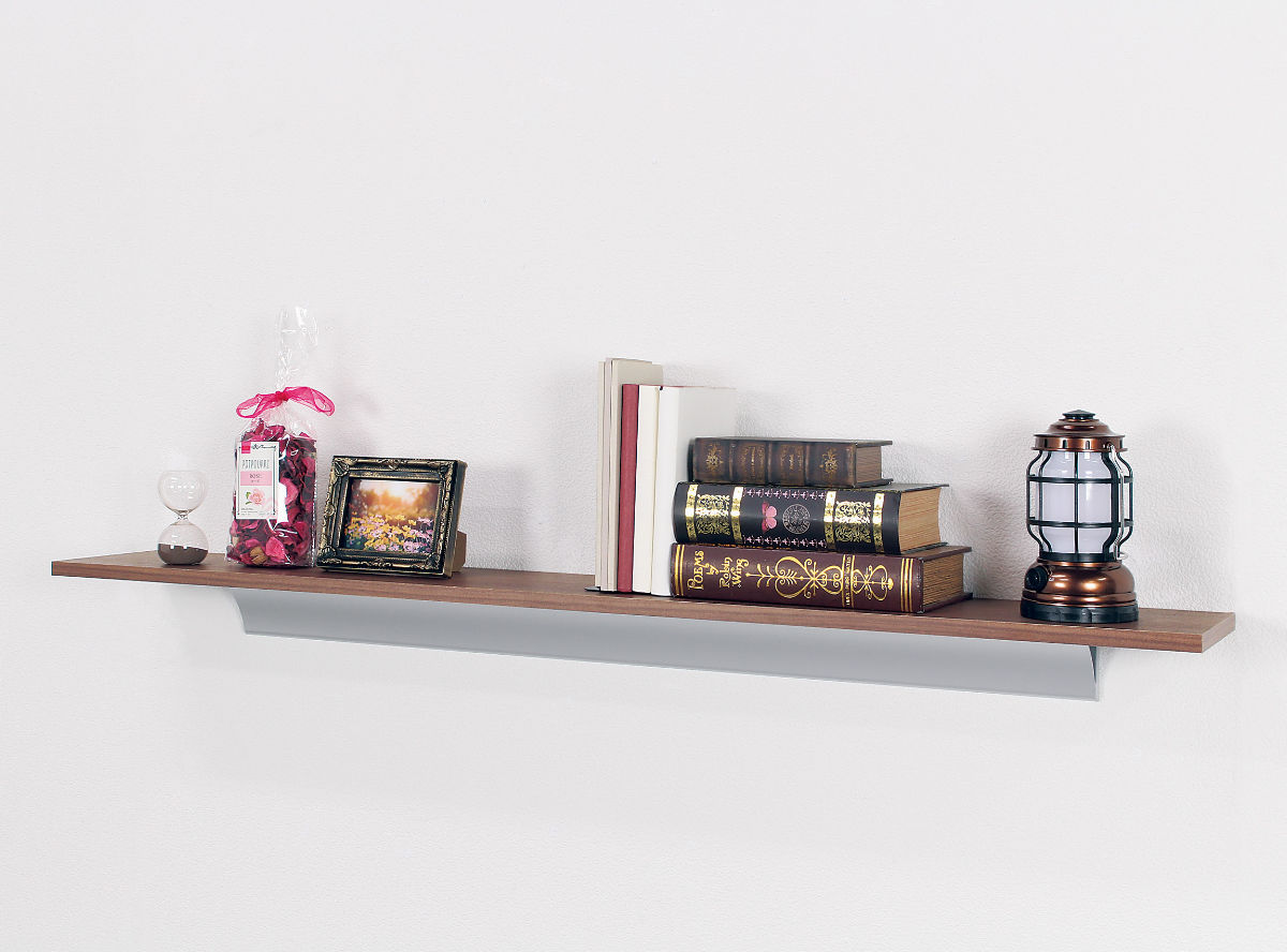 シェルフ ロングシェルフ 120cm 壁付け 棚 木製 （ ウォールシェルフ