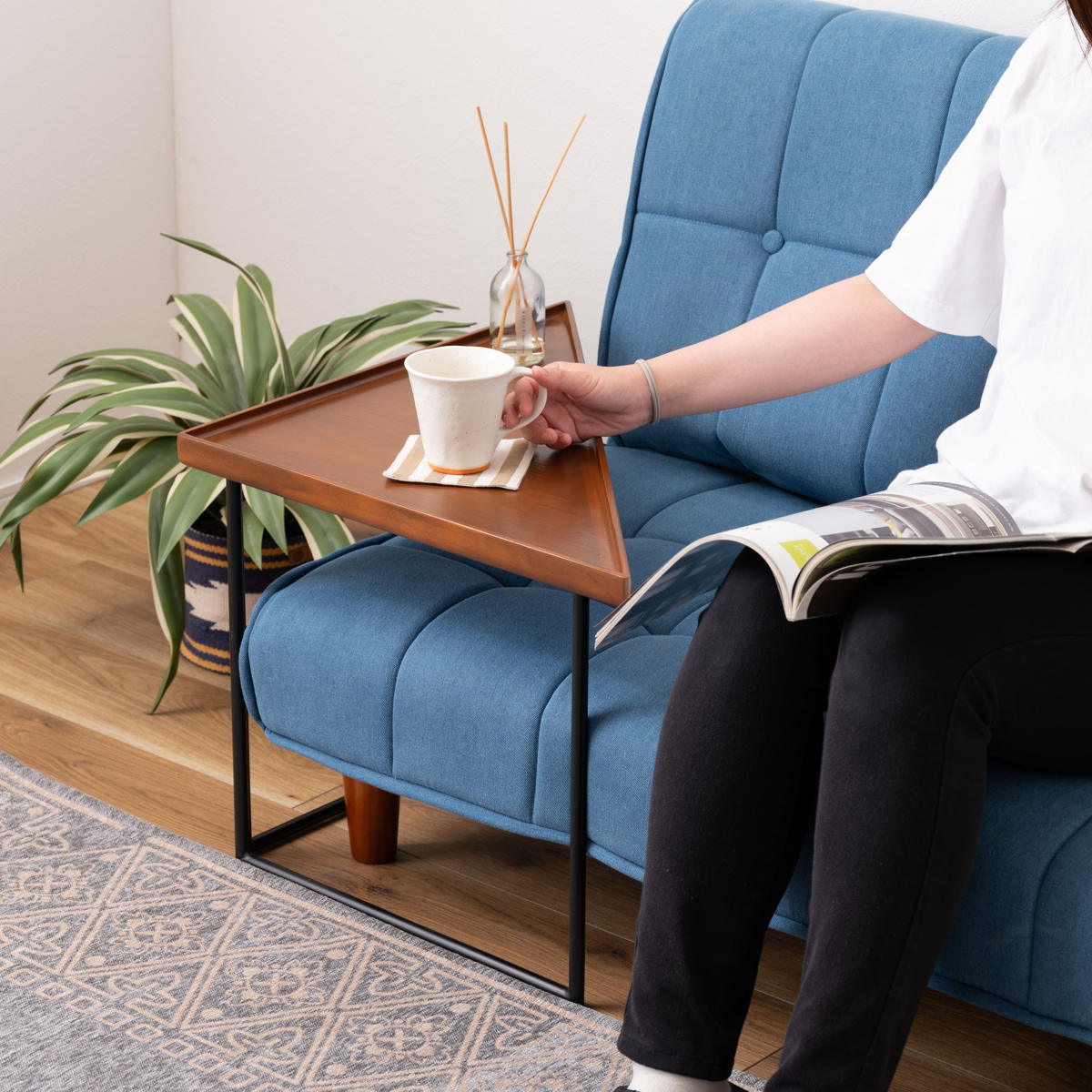 東谷 ミニテーブル コーナー Lサイズ 幅50cm （ 三角 トライアングル