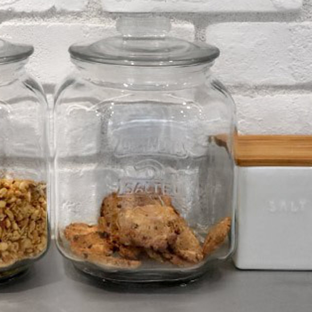 ご契約済みです！　　オレオ　クッキージャー　ガラス容器　ガラス保存瓶ヴィンテージ 保存容器 3L ガラスクッキージャー ガラス （ キャニスター ガラス保存