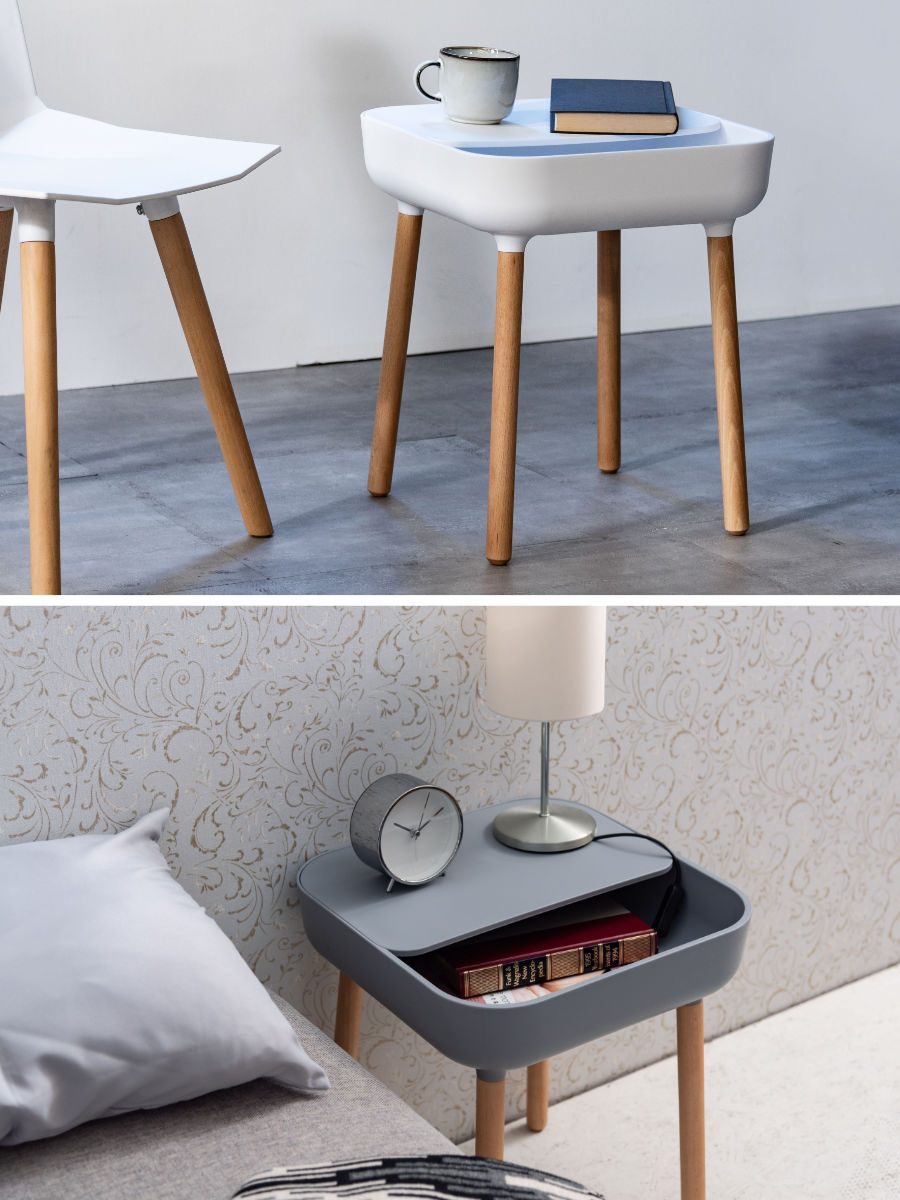 東谷 サイドテーブル コンパクト 高さ47cm レクトサイドテーブル