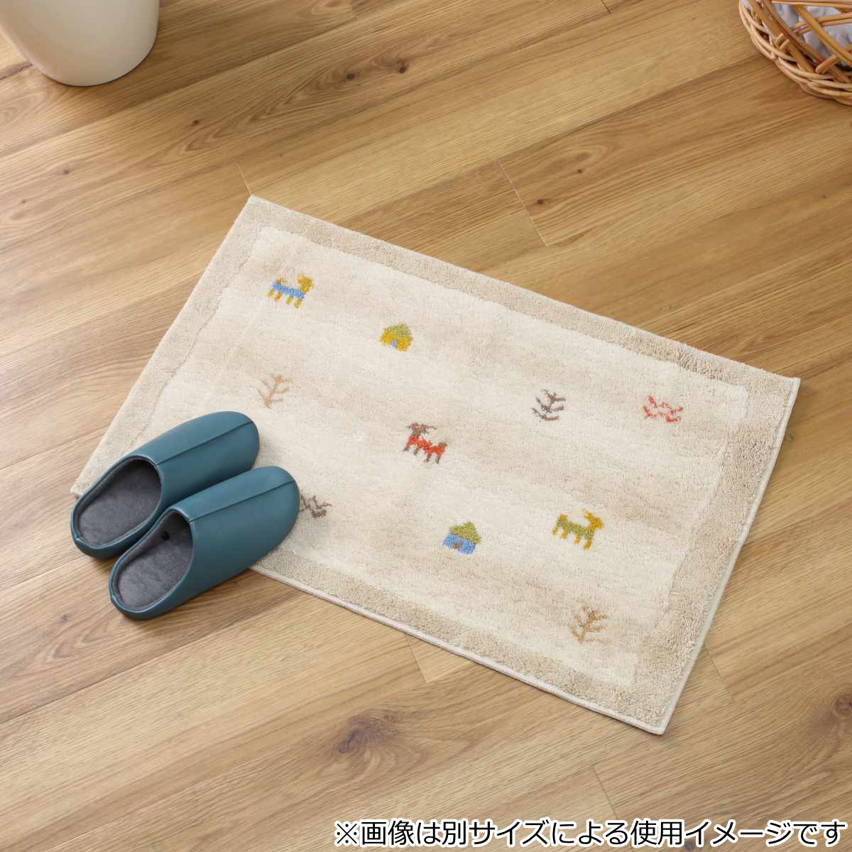 オカ 玄関マット 洗える コーナー吸着 30×110 cm 室内 （ 滑り止め