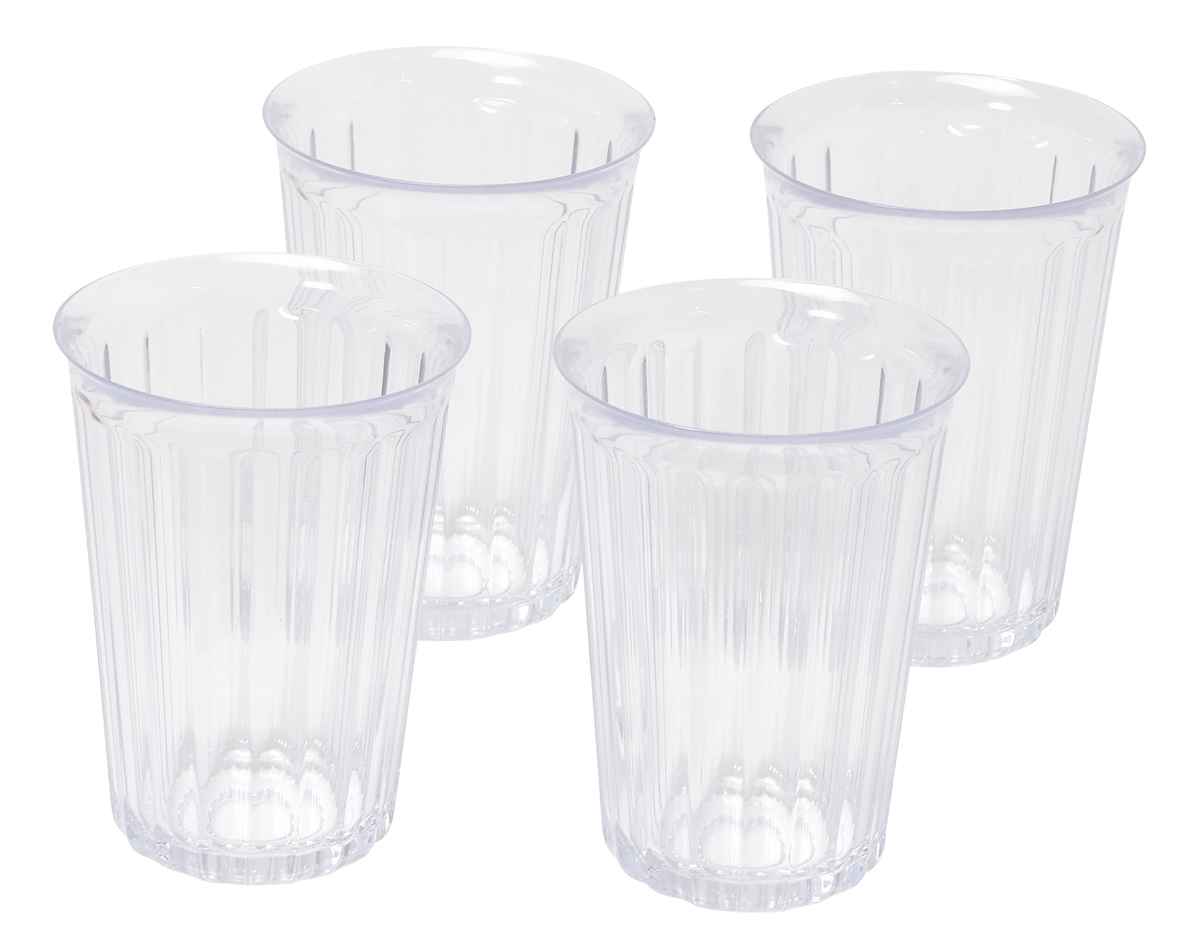 グラス 380ml プラスチック 4個入り （ 食洗機対応 コップ