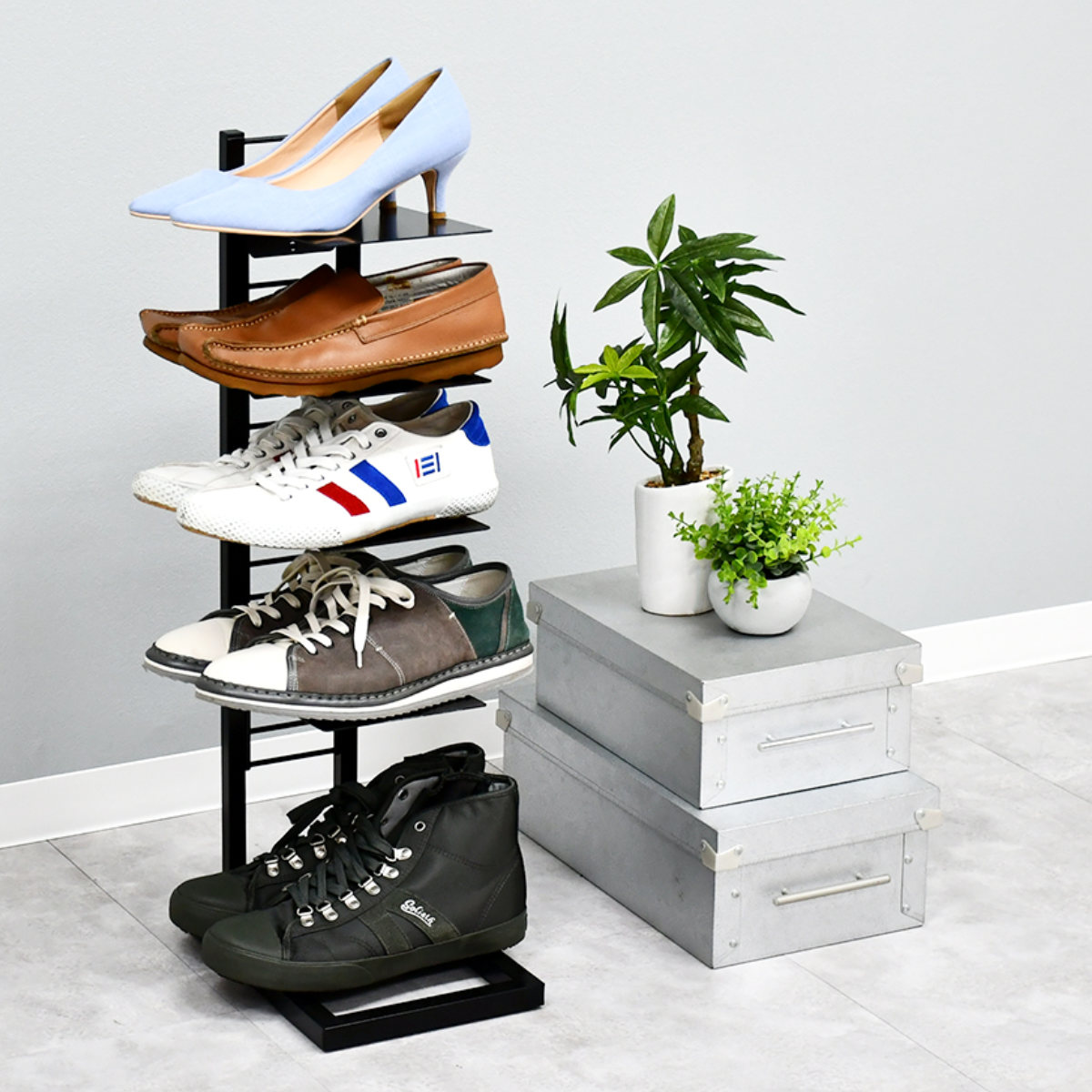 シューズラック フロートシューズラックシングル 5段 （ 下駄箱 靴