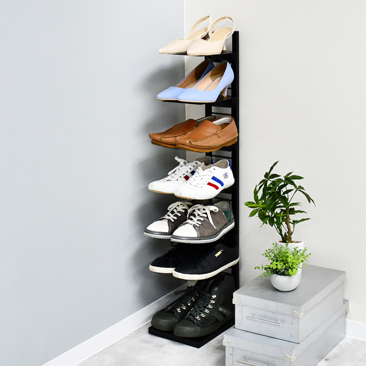 シューズラック フロートシューズラックシングル 7段 （ 下駄箱 靴