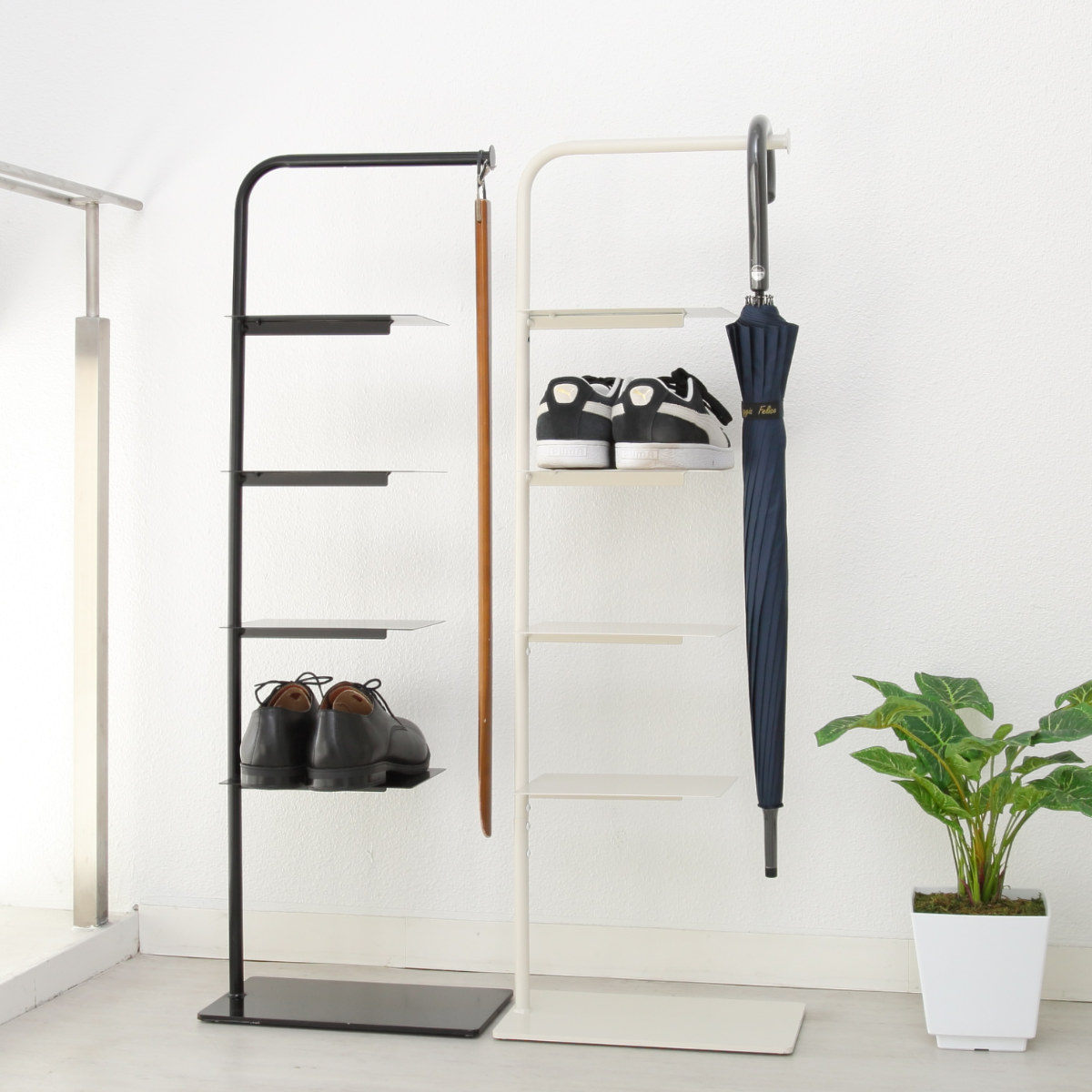 シューズラック Stack rack 5段 （ シューズ ラック 靴収納 玄関収納 スリム 下駄箱 スニーカー ディスプレイ ）の画像