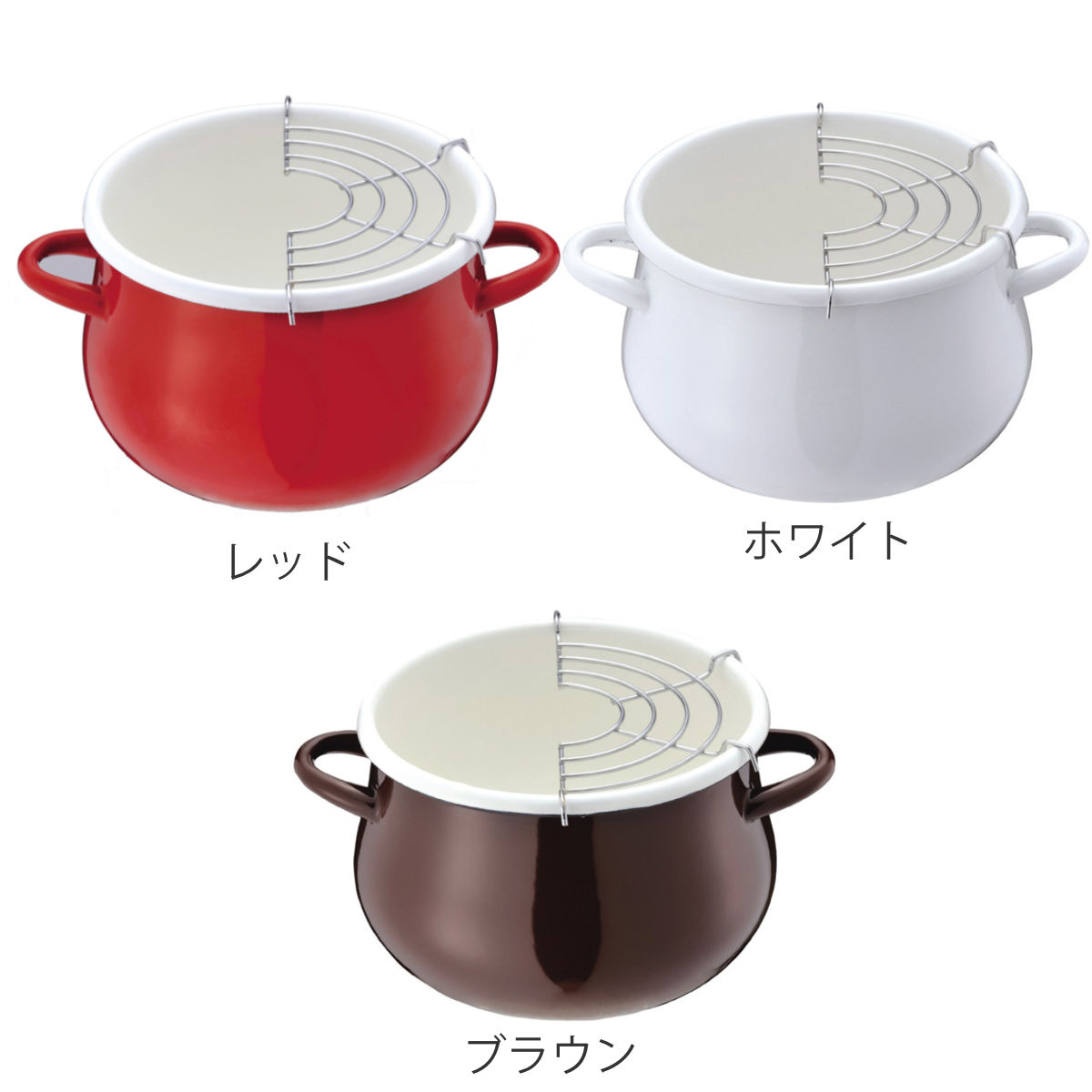 天ぷら鍋 ホーロー鍋 プチクック 16cm 1...の詳細画像1