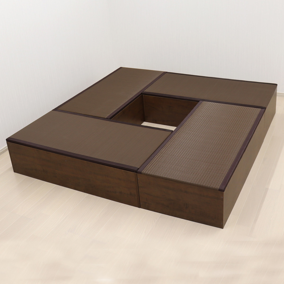 樹脂畳ユニット Mセット ロータイプ 幅120cm×4 収納付ベンチ （ 高さ