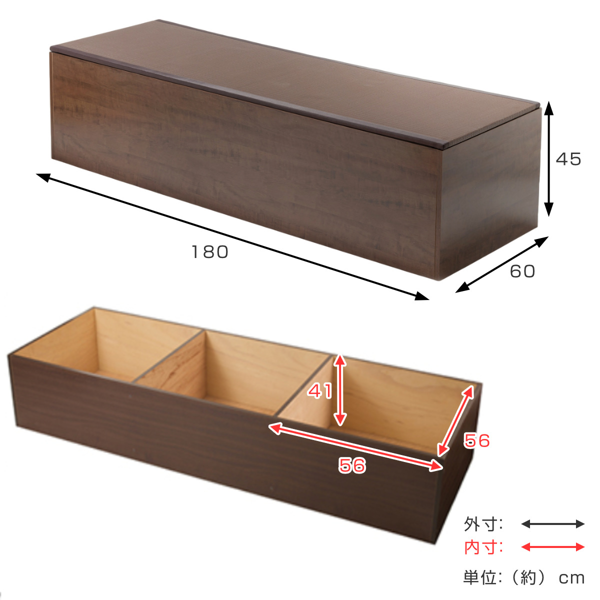 樹脂畳ユニット Bセット ハイタイプ 幅180cm×2 幅90cm×2 収納付ベンチ
