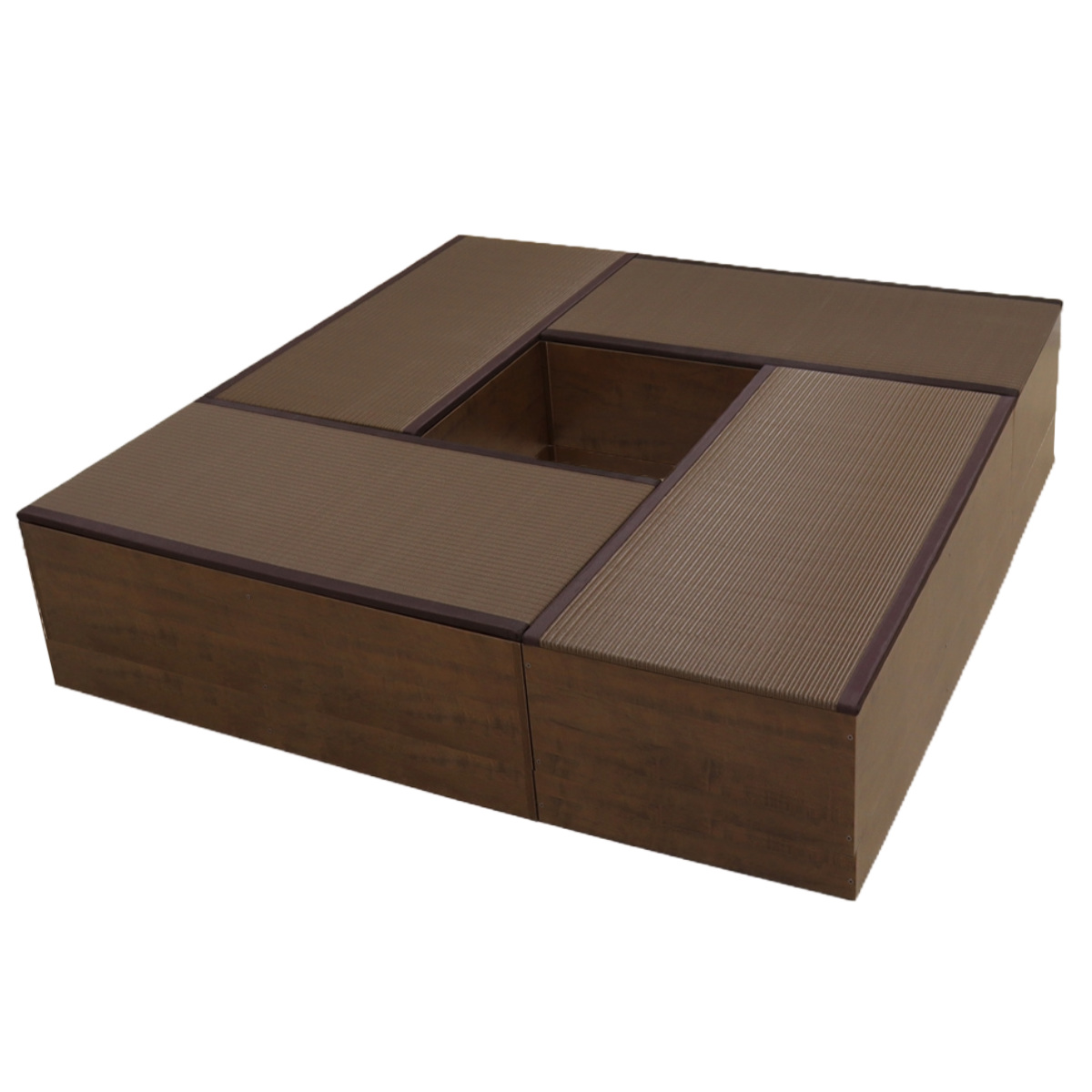 樹脂畳ユニット Mセット ハイタイプ 幅120cm×4 収納付ベンチ （ 高さ