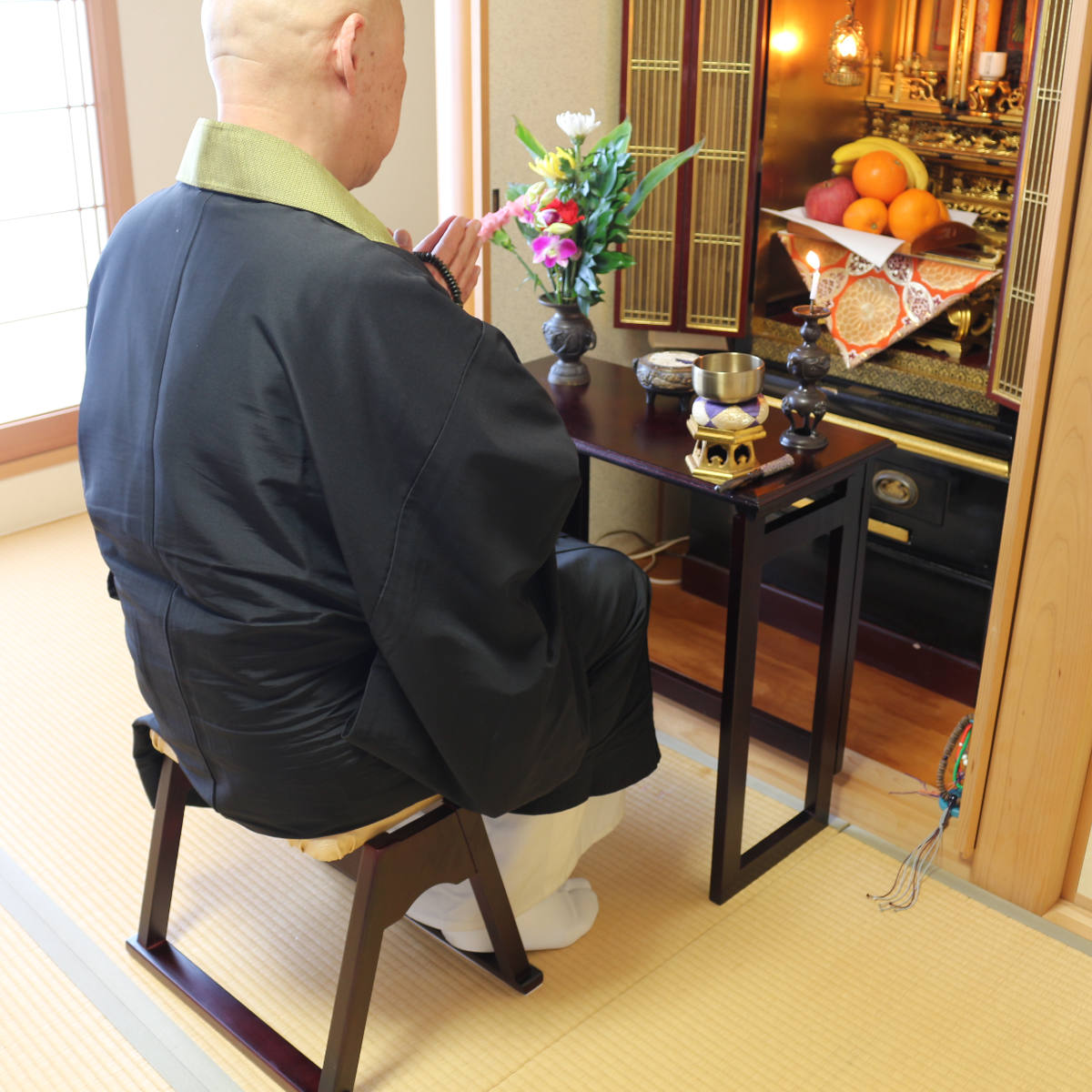 OSMAC テーブル 折りたたみ 幅60cm パタパタ便利机ハイ （ 仏壇 仏具