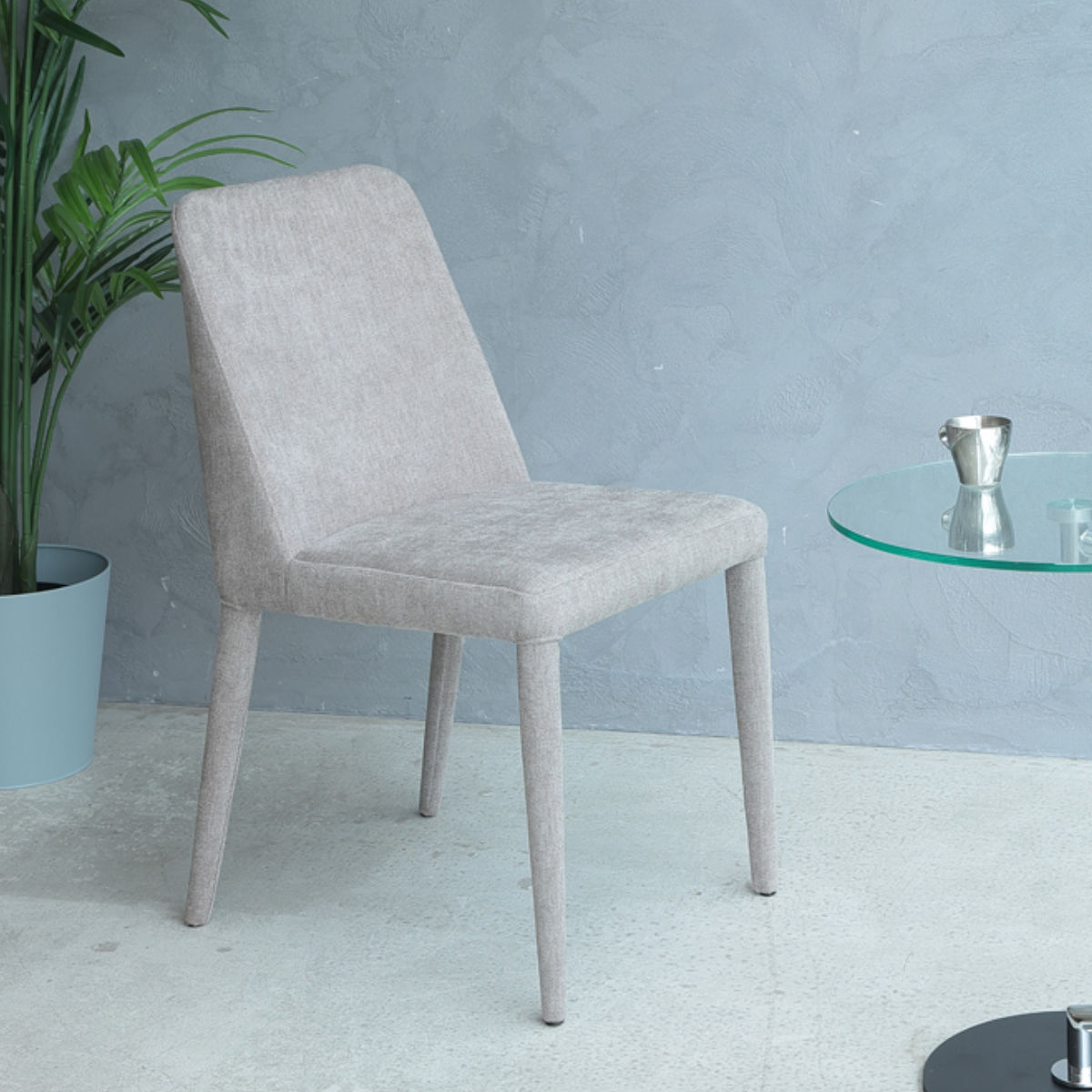 【mash】グレー布製ダイニングチェア アーム付き あずま工芸 ダイニングチェア 同色2脚セット 座面高45cm GRAD