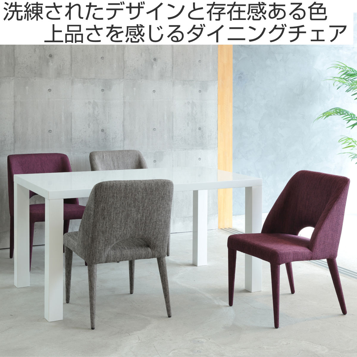 あずま工芸 ダイニングチェア 同色2脚セット 座面高44cm CALM