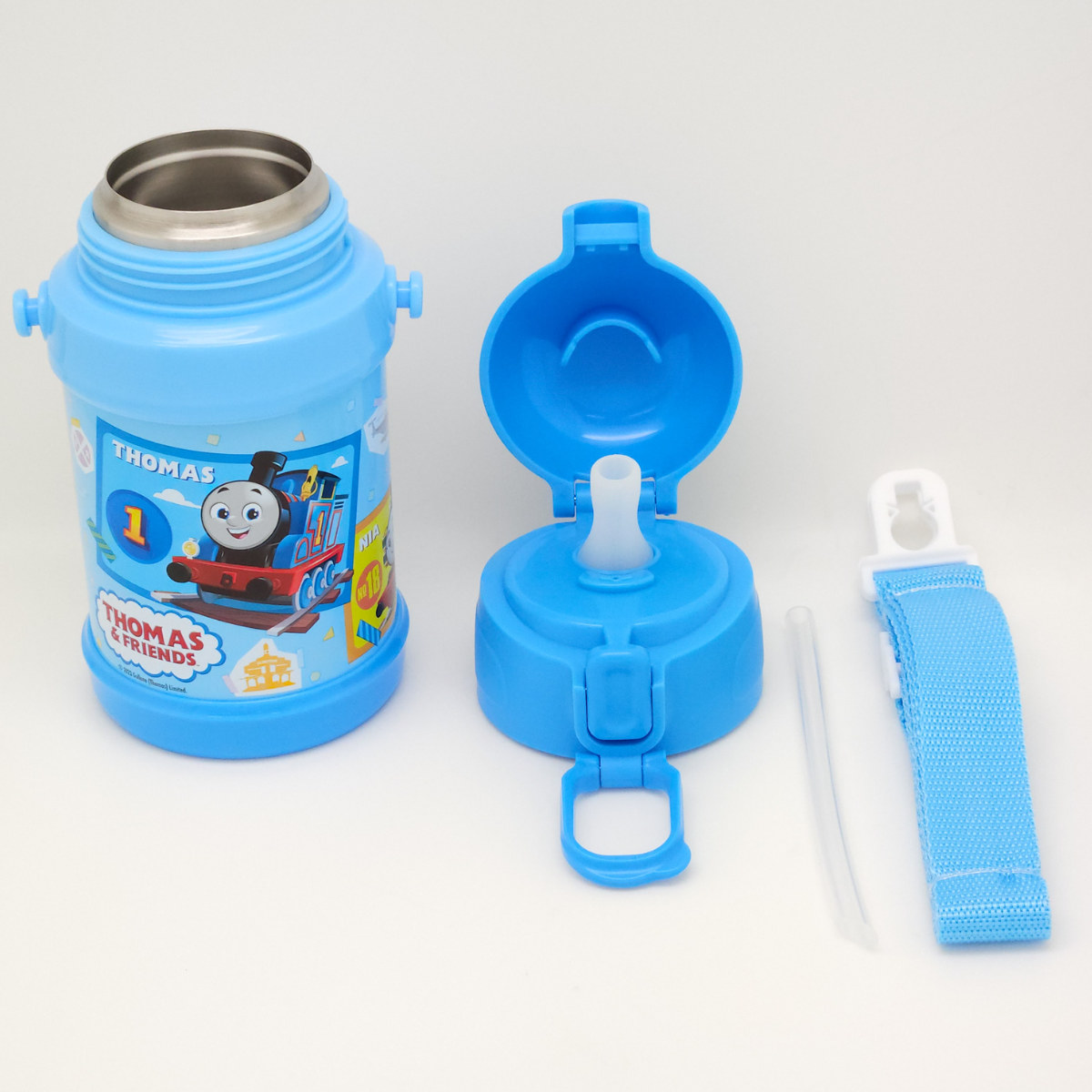 OSK（オーエスケー） 水筒 450ml ストロー付ステンレスボトル